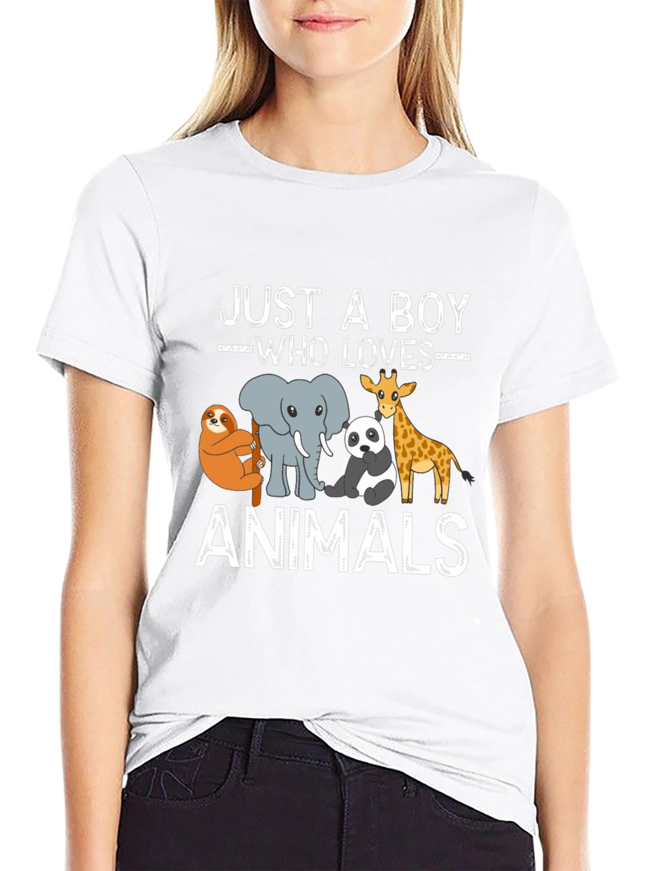 Just A Boy Who Loves Animals Graphic Tee