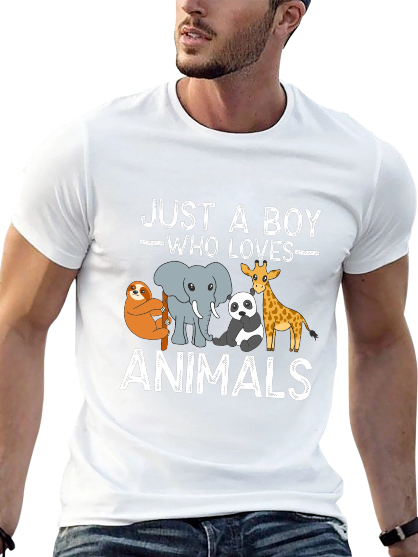 Just A Boy Who Loves Animals Graphic Tee