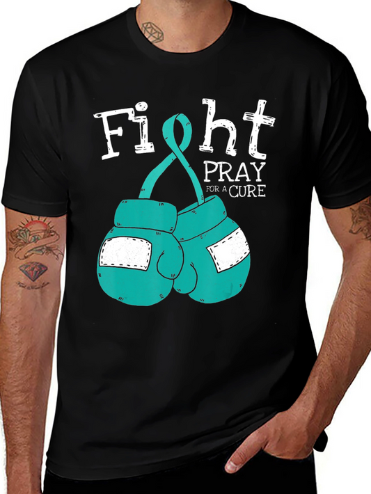 Fight Pray Cure Boxing Gloves T-Shirt