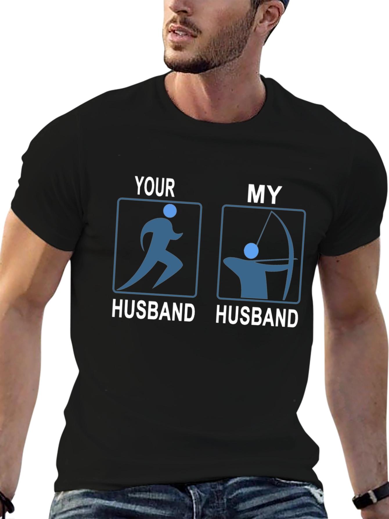 Funny Husband T-Shirt: Running & Archery Humor