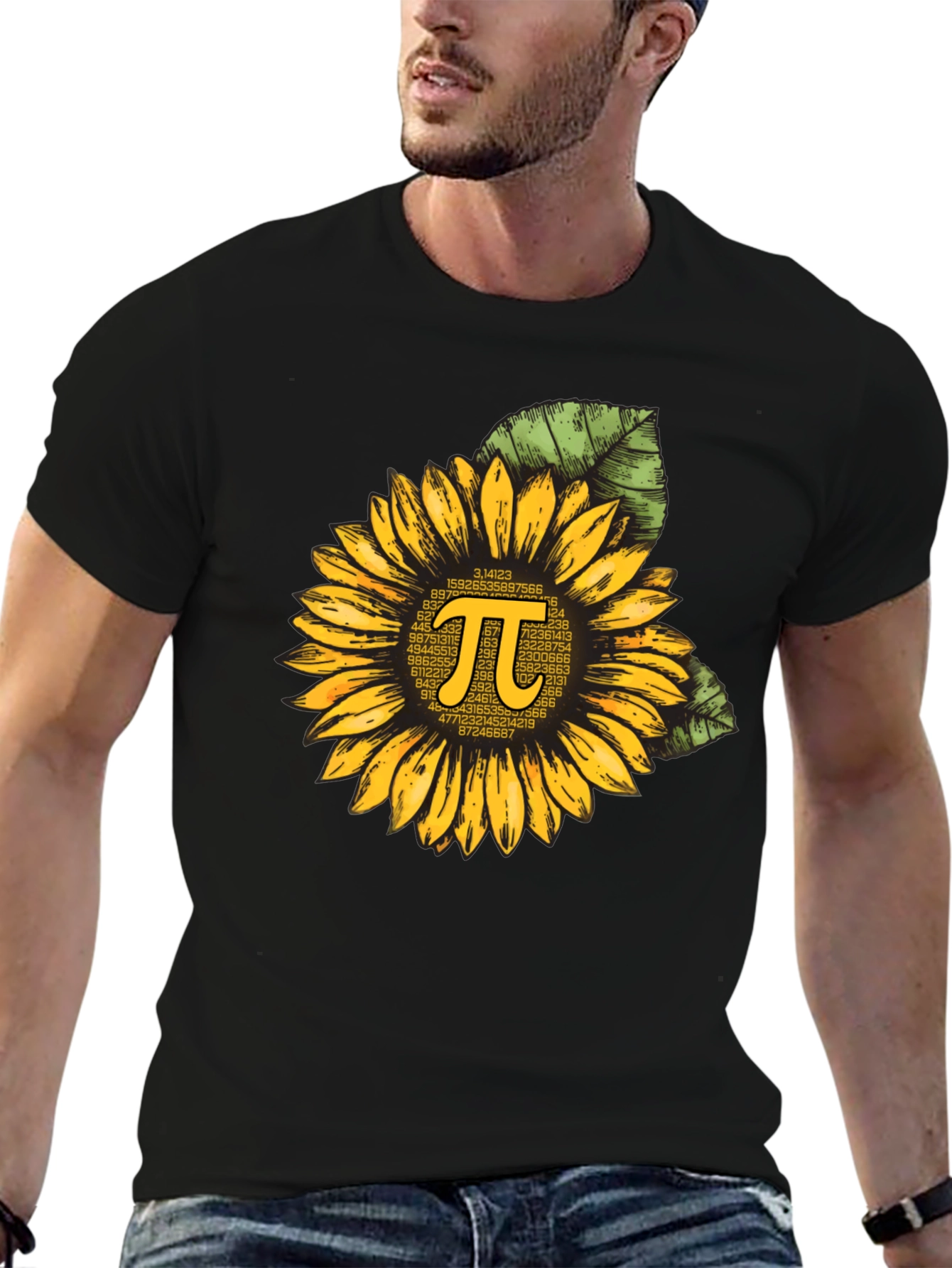 Pi Sunflower Graphic T-Shirt - Math Teacher Gift