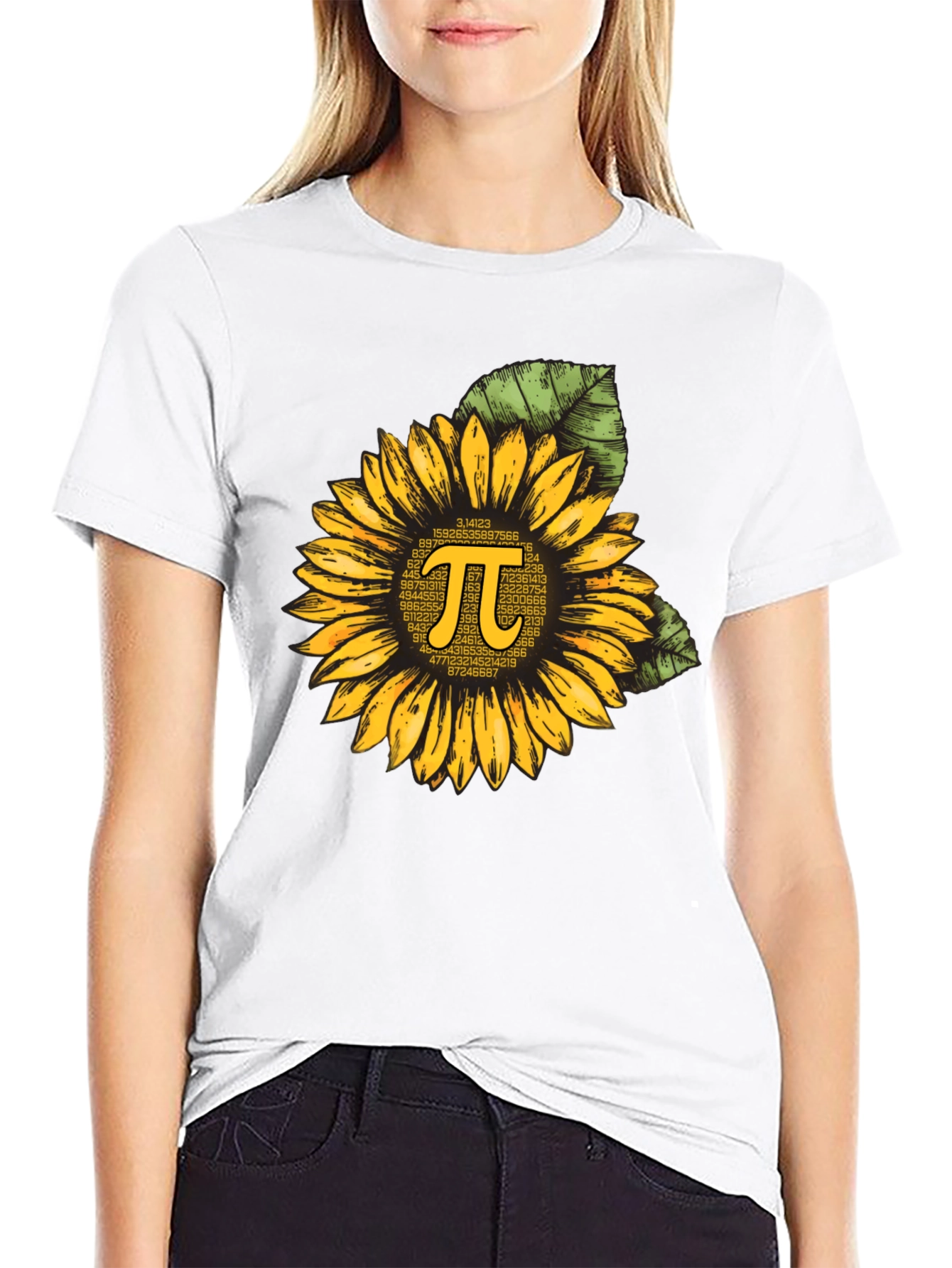 Pi Sunflower Graphic T-Shirt - Math Teacher Gift