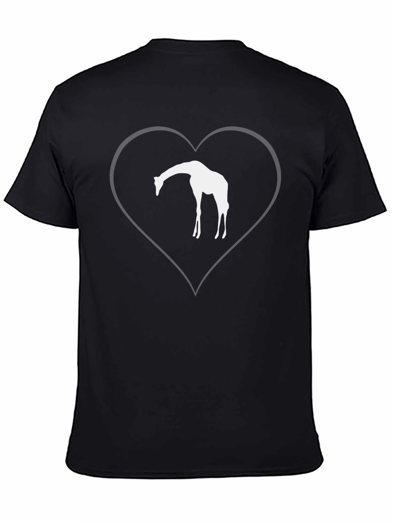 Giraffe Heart Graphic T-Shirt - Black Cotton Tee