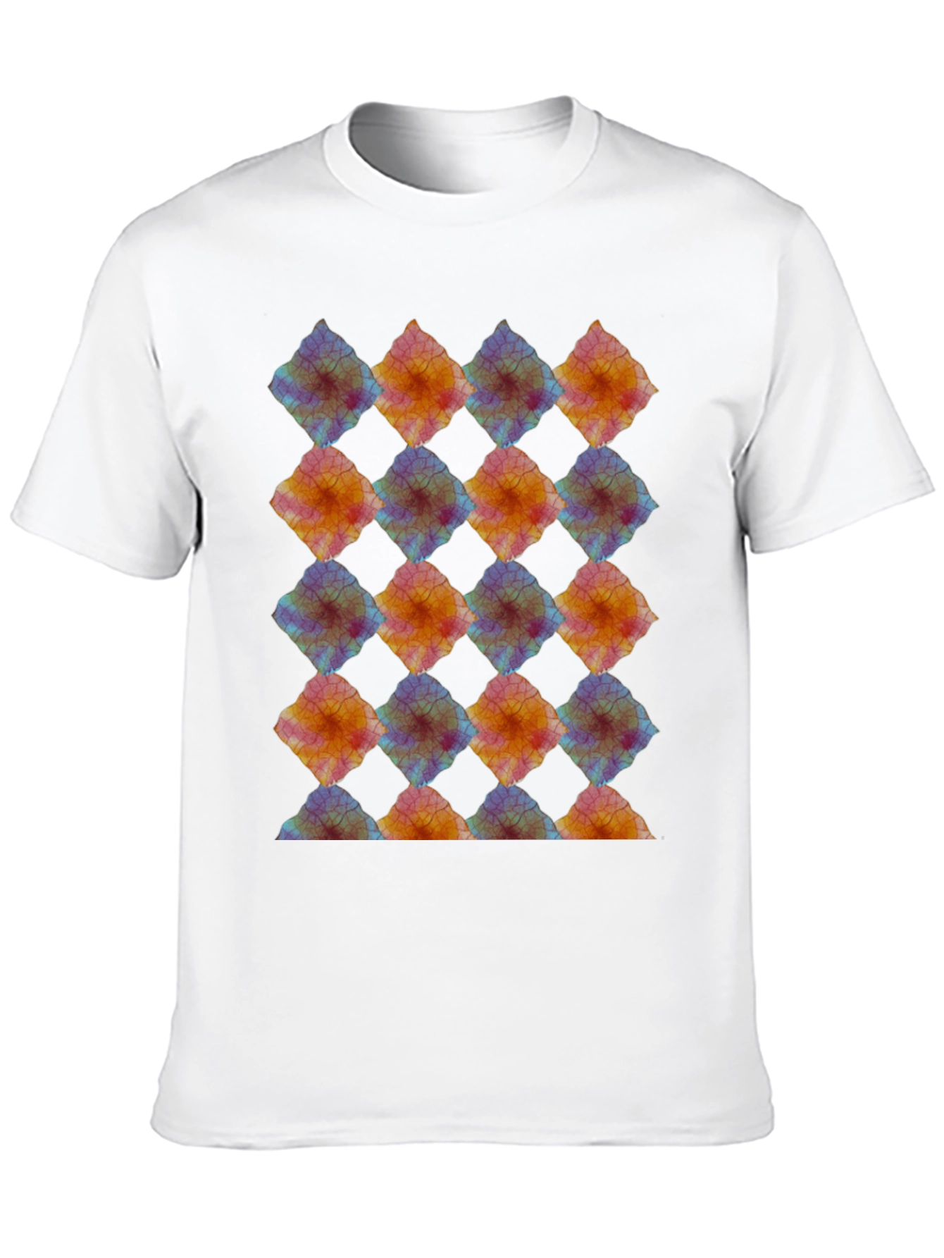 Abstract Diamond Pattern Black T-Shirt