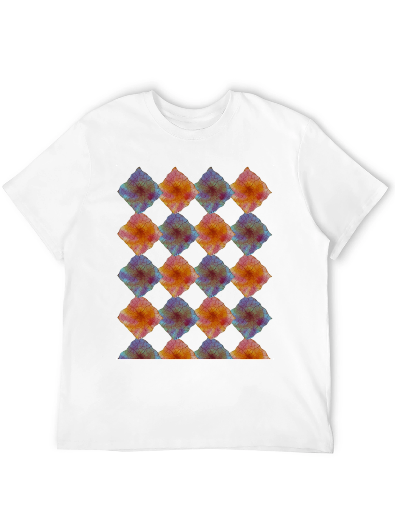 Abstract Diamond Pattern Black T-Shirt