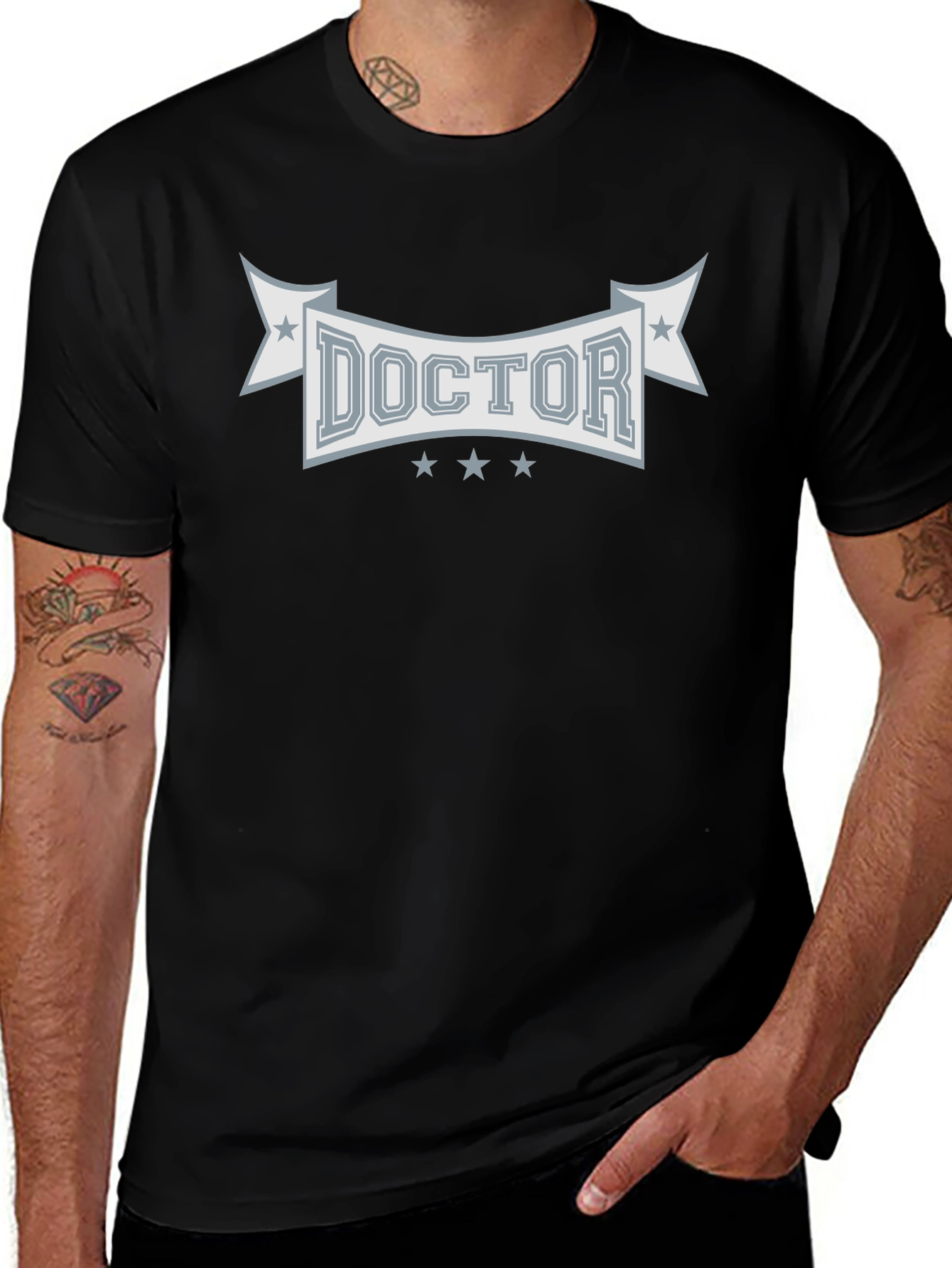 Doctor Graphic Tee - Black Cotton Blend