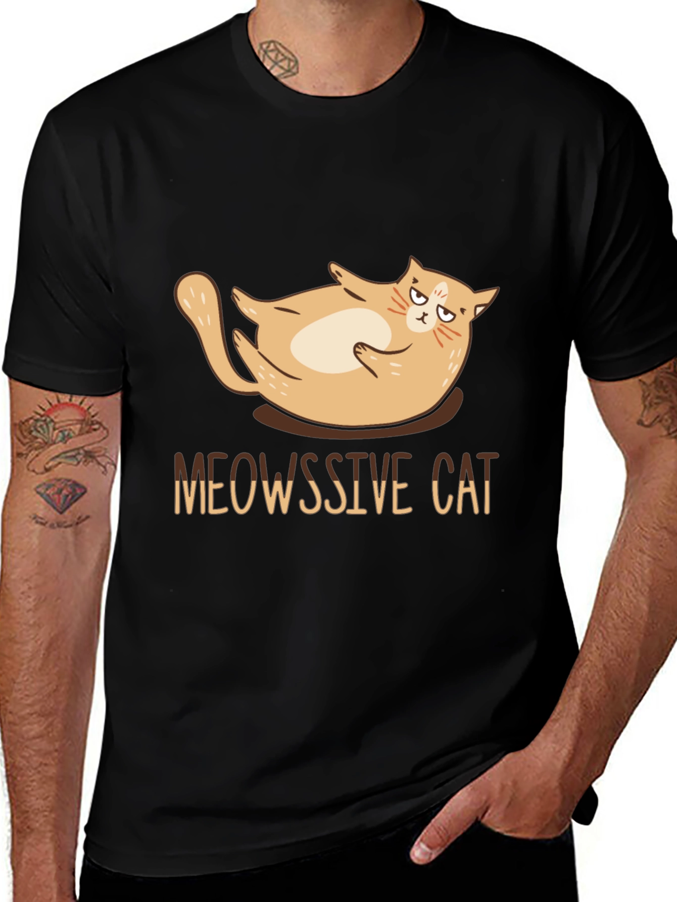 Meowssive Cat T-Shirt - Funny Graphic Tee