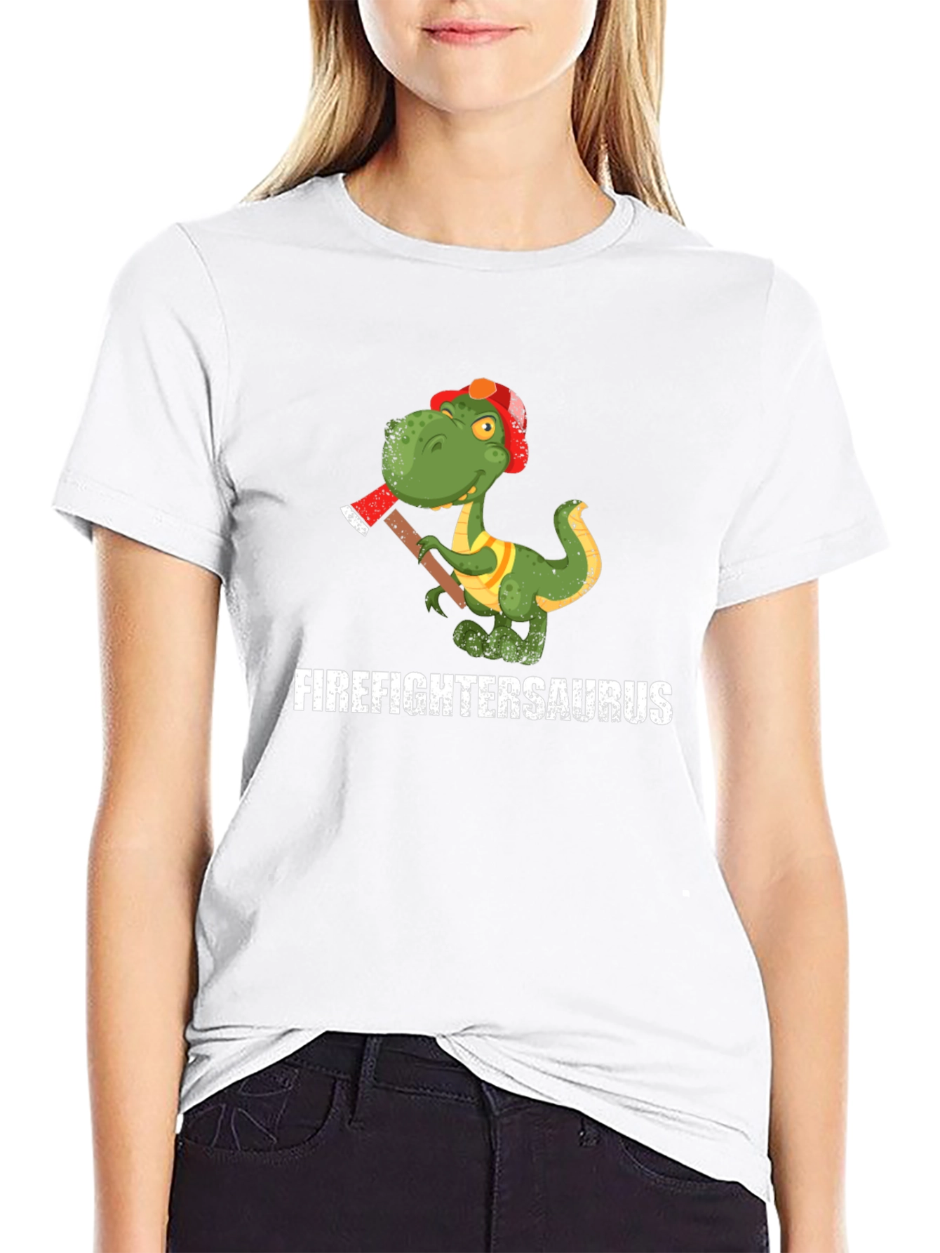 Firefighter Dinosaur T-Shirt - Funny Dino Tee