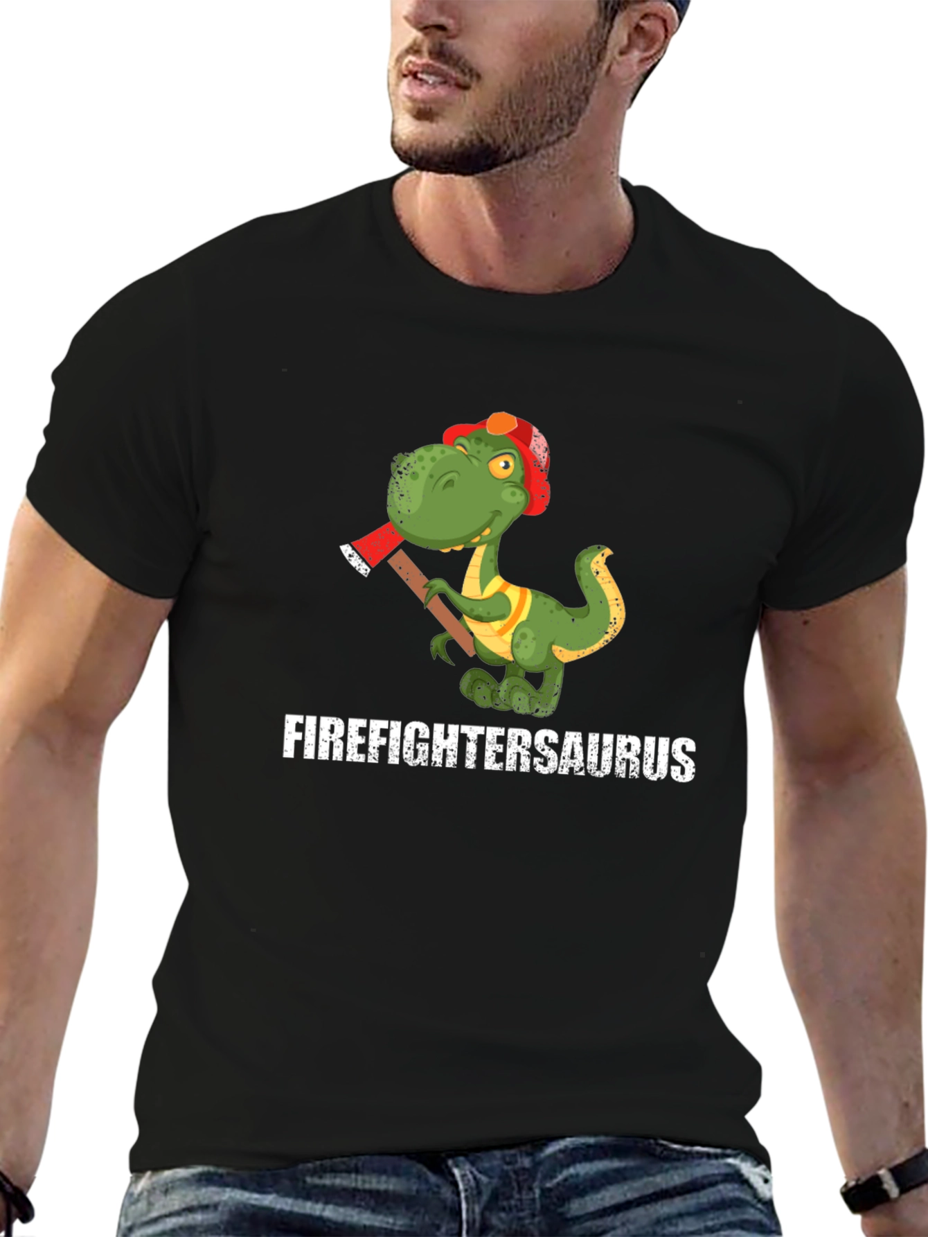 Firefighter Dinosaur T-Shirt - Funny Dino Tee