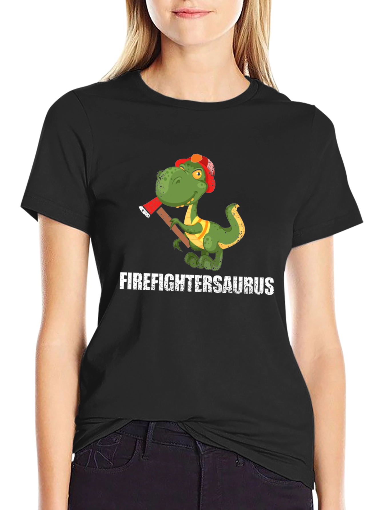 Firefighter Dinosaur T-Shirt - Funny Dino Tee