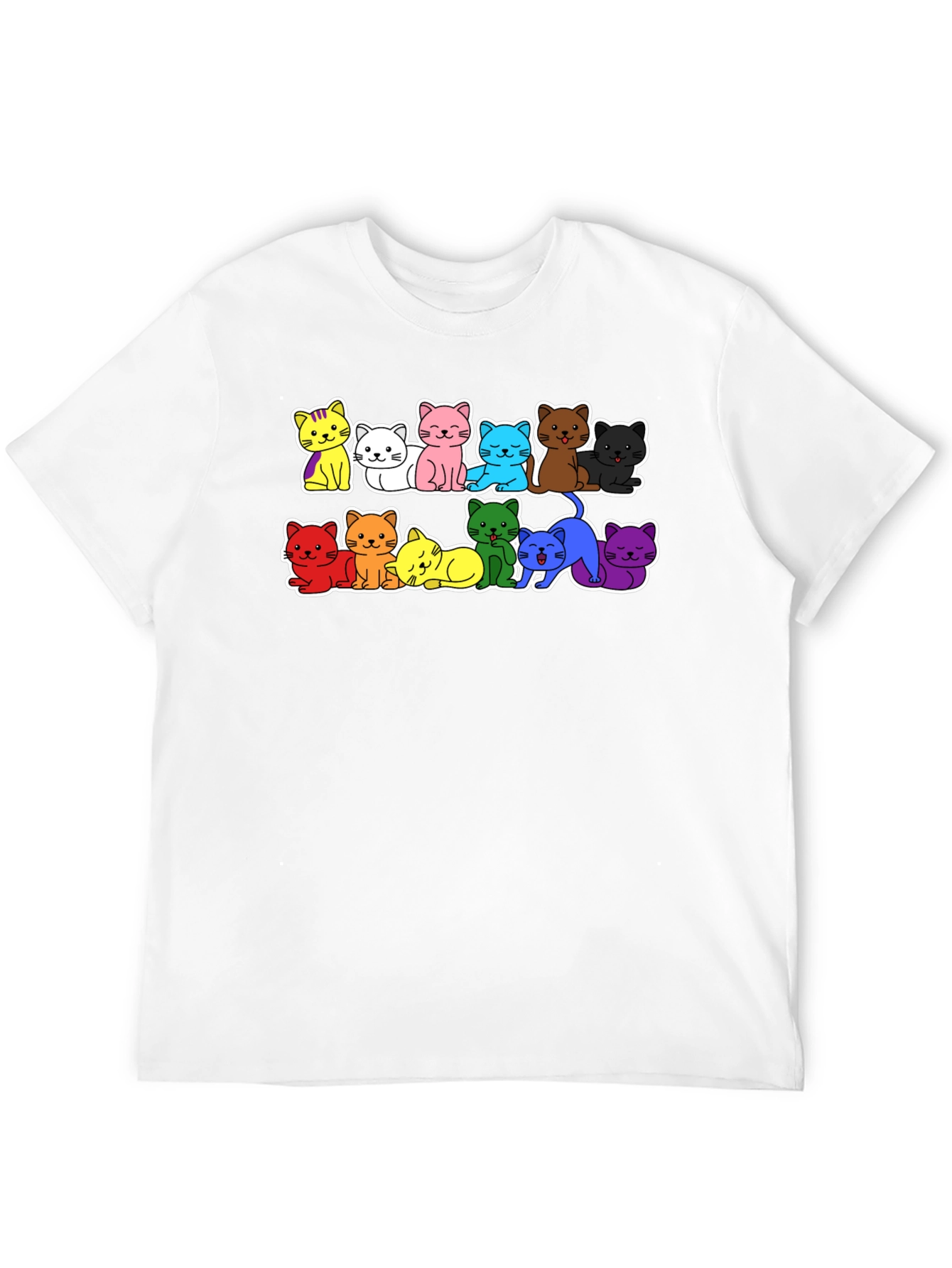 Rainbow Cat T-Shirt - Cute Kitten Design