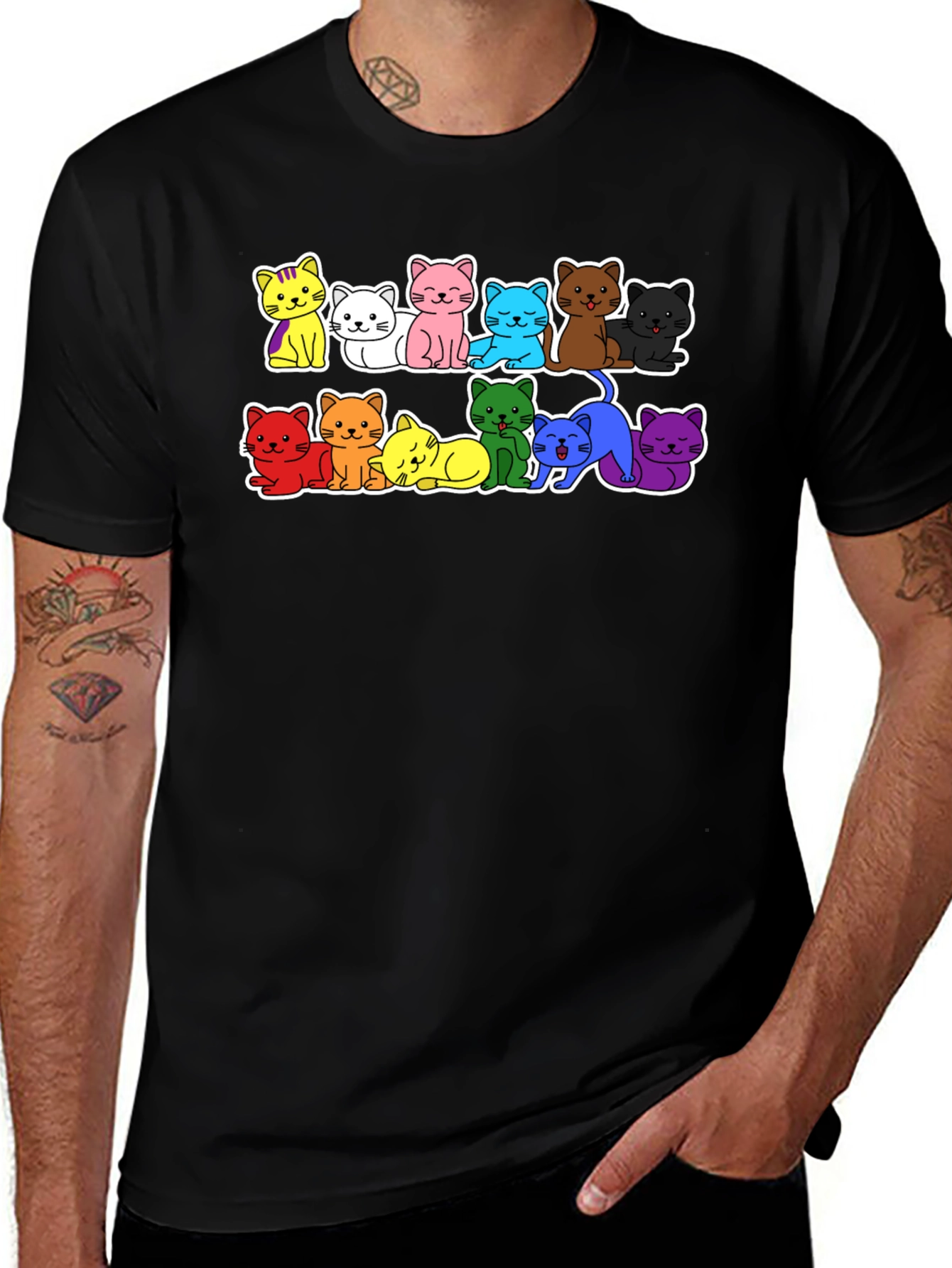 Rainbow Cat T-Shirt - Cute Kitten Design