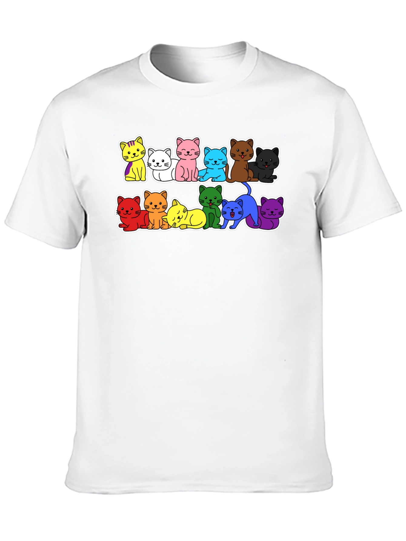Rainbow Cat T-Shirt - Cute Kitten Design