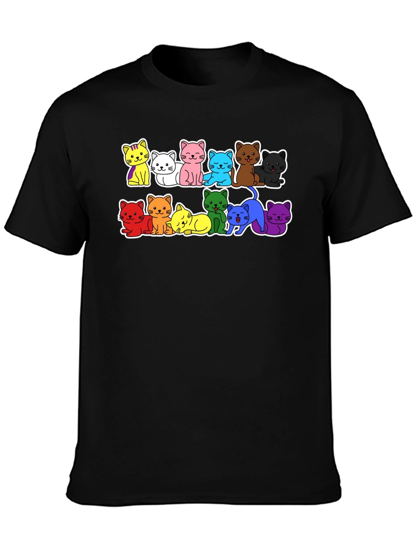 Rainbow Cat T-Shirt - Cute Kitten Design