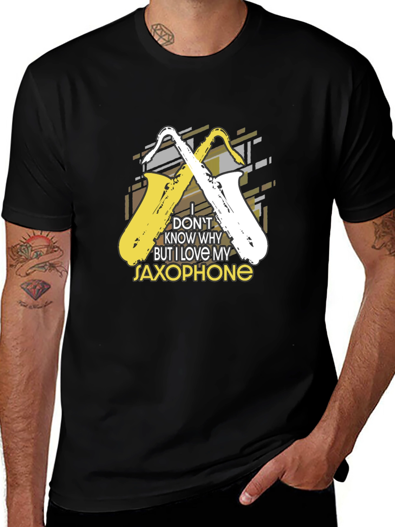 Saxophone Lover Black T-Shirt - Music Gift