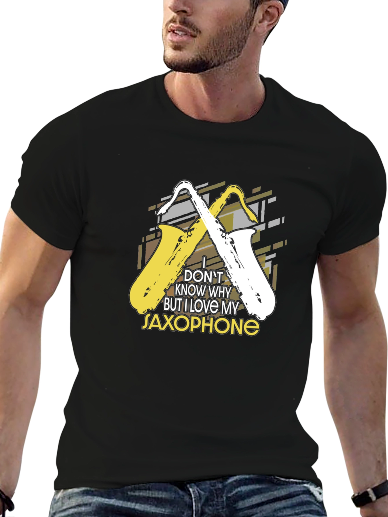 Saxophone Lover Black T-Shirt - Music Gift