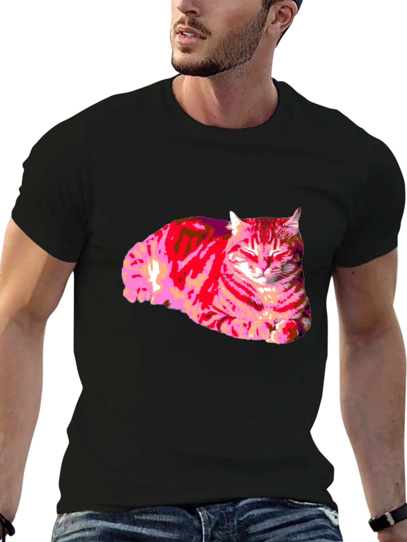 Cool Cat Graphic T-Shirt - Black