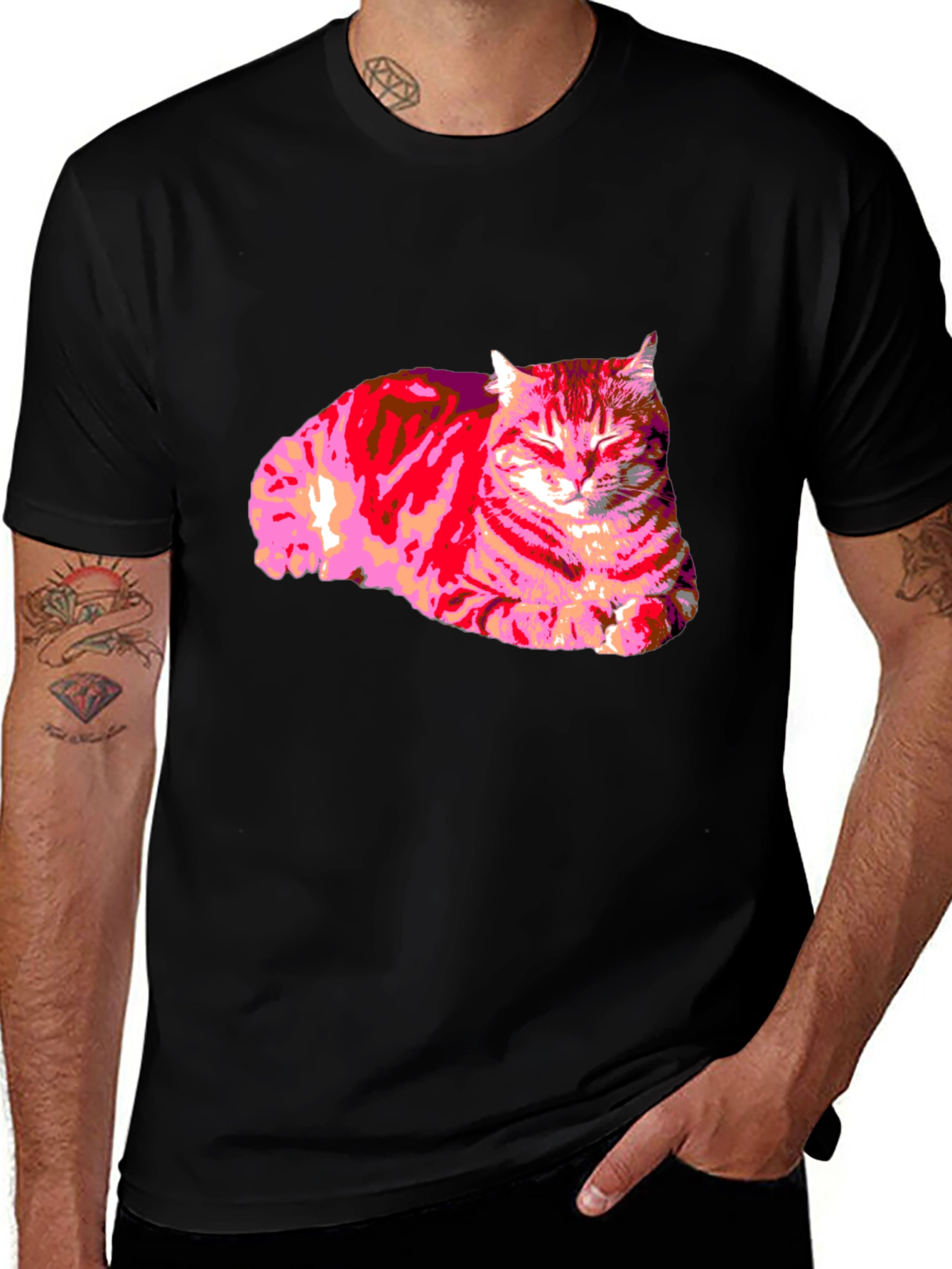 Cool Cat Graphic T-Shirt - Black