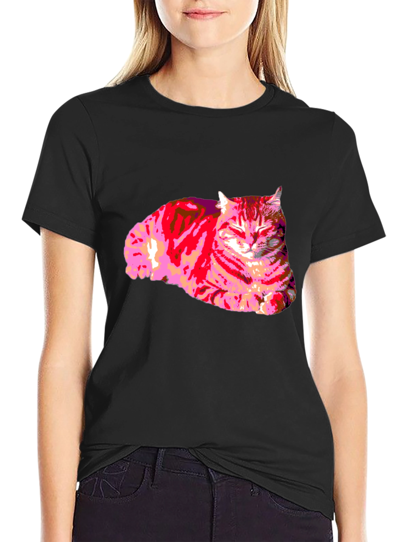 Cool Cat Graphic T-Shirt - Black