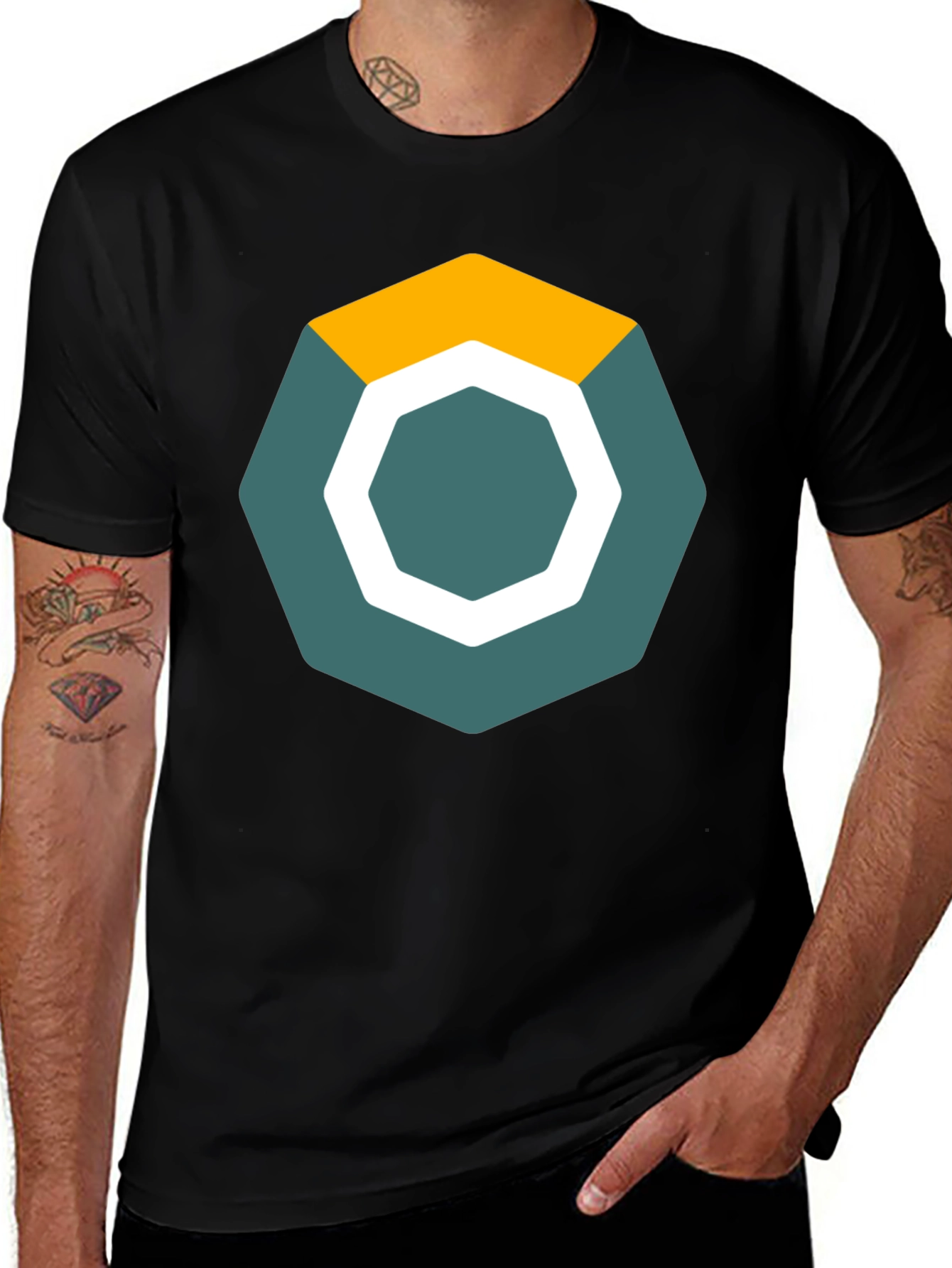 Geometric Graphic Tee - Modern Casual Style