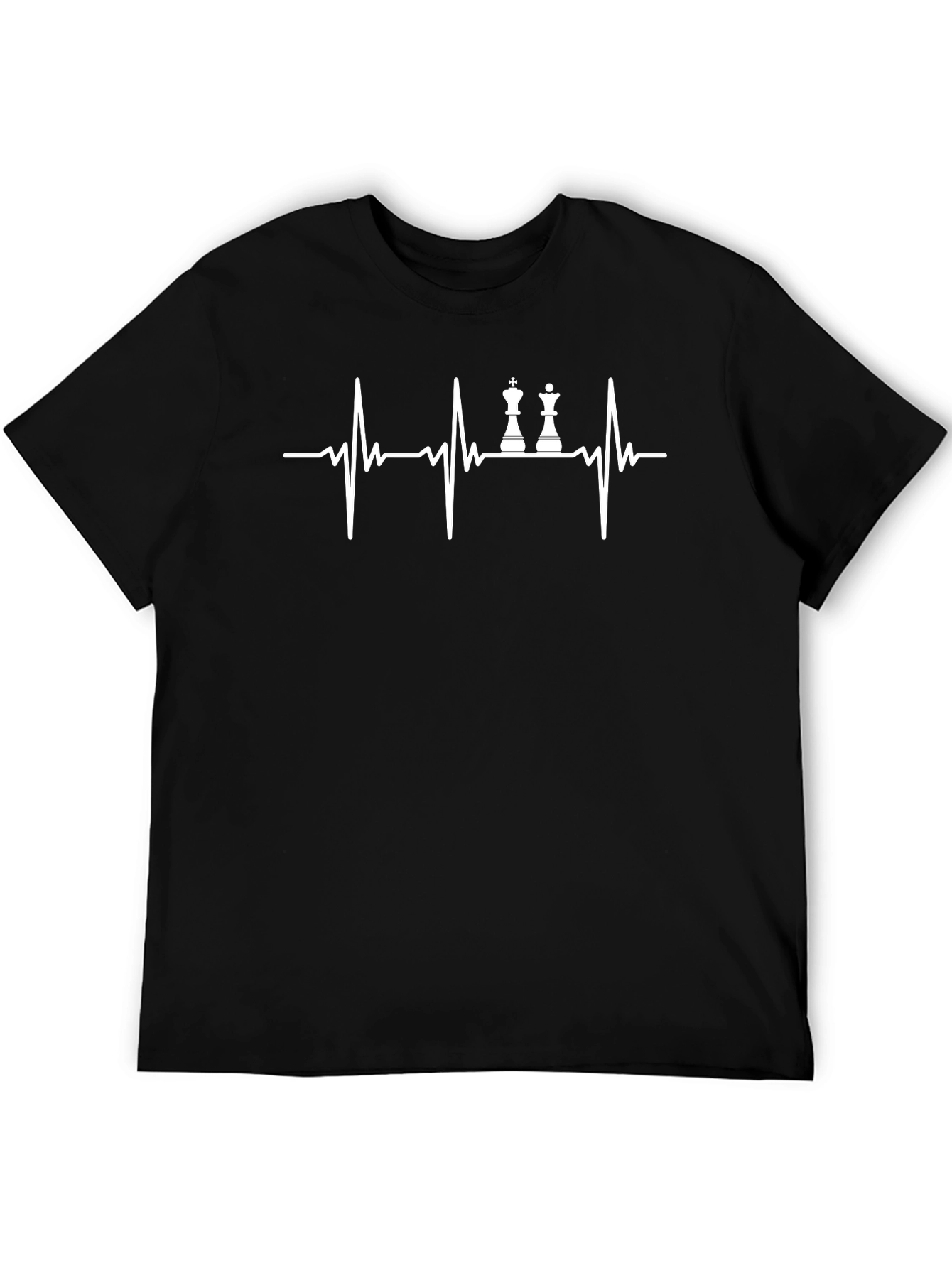 Chess King & Queen Heartbeat Graphic T-Shirt