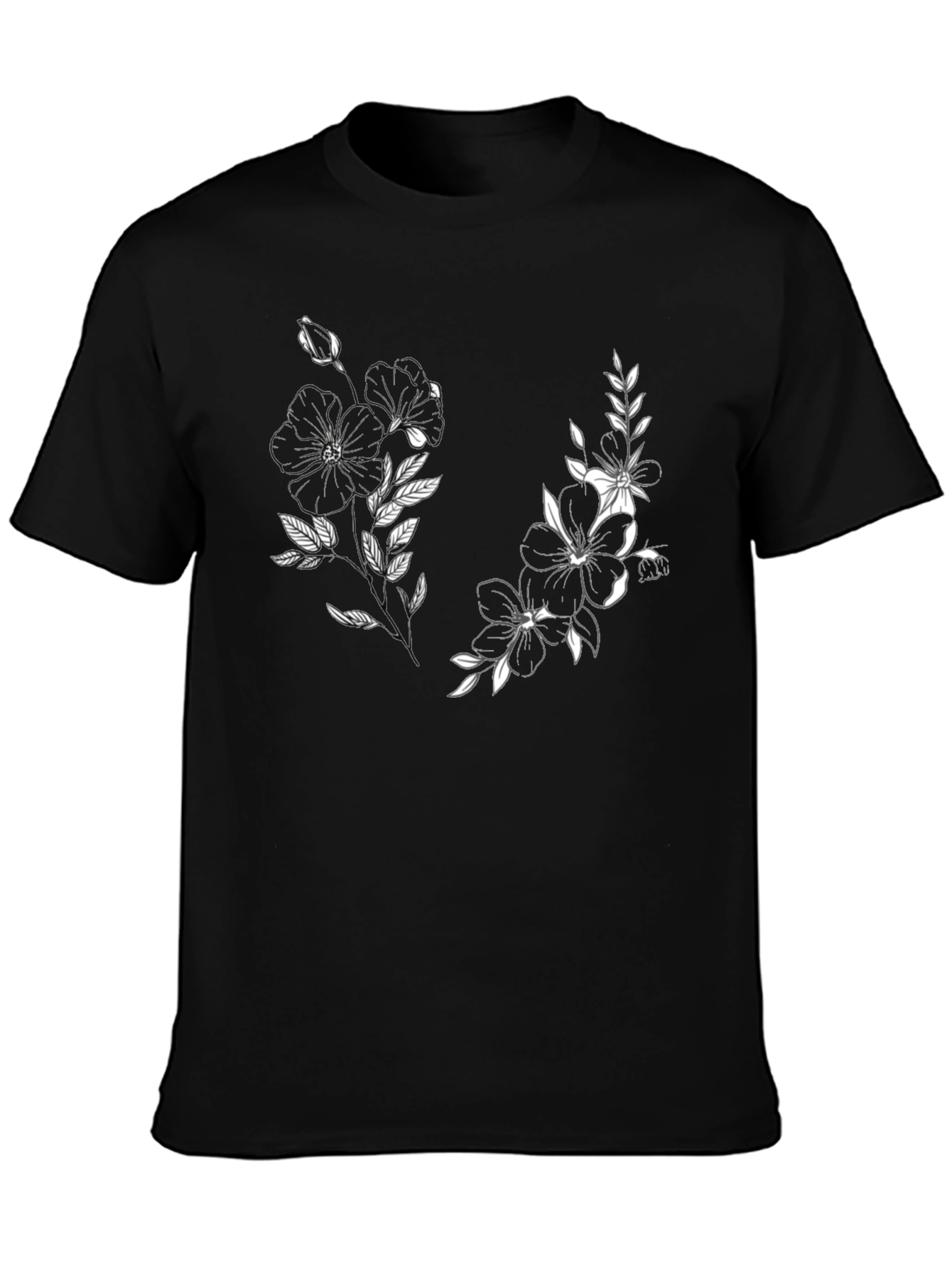 Botanical Black T-Shirt - Floral Graphic Tee