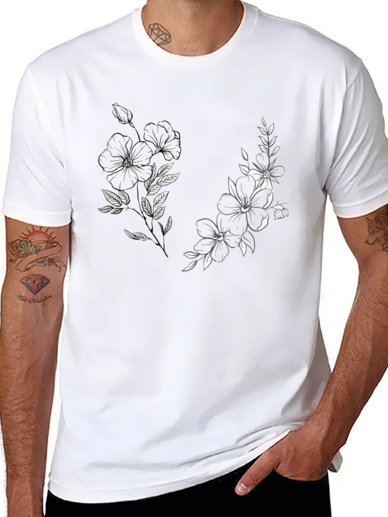 Botanical Black T-Shirt - Floral Graphic Tee