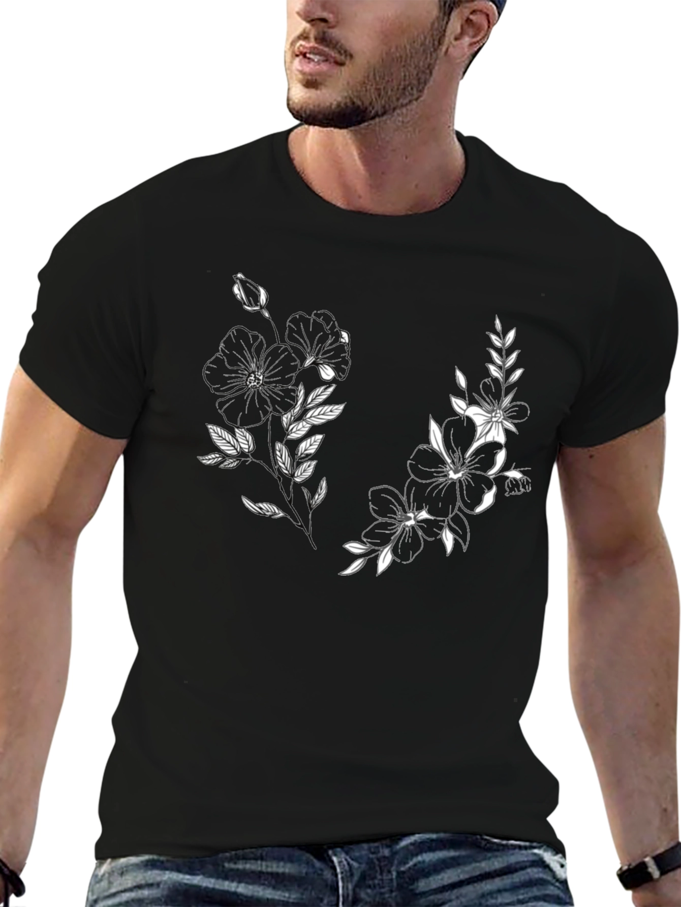 Botanical Black T-Shirt - Floral Graphic Tee