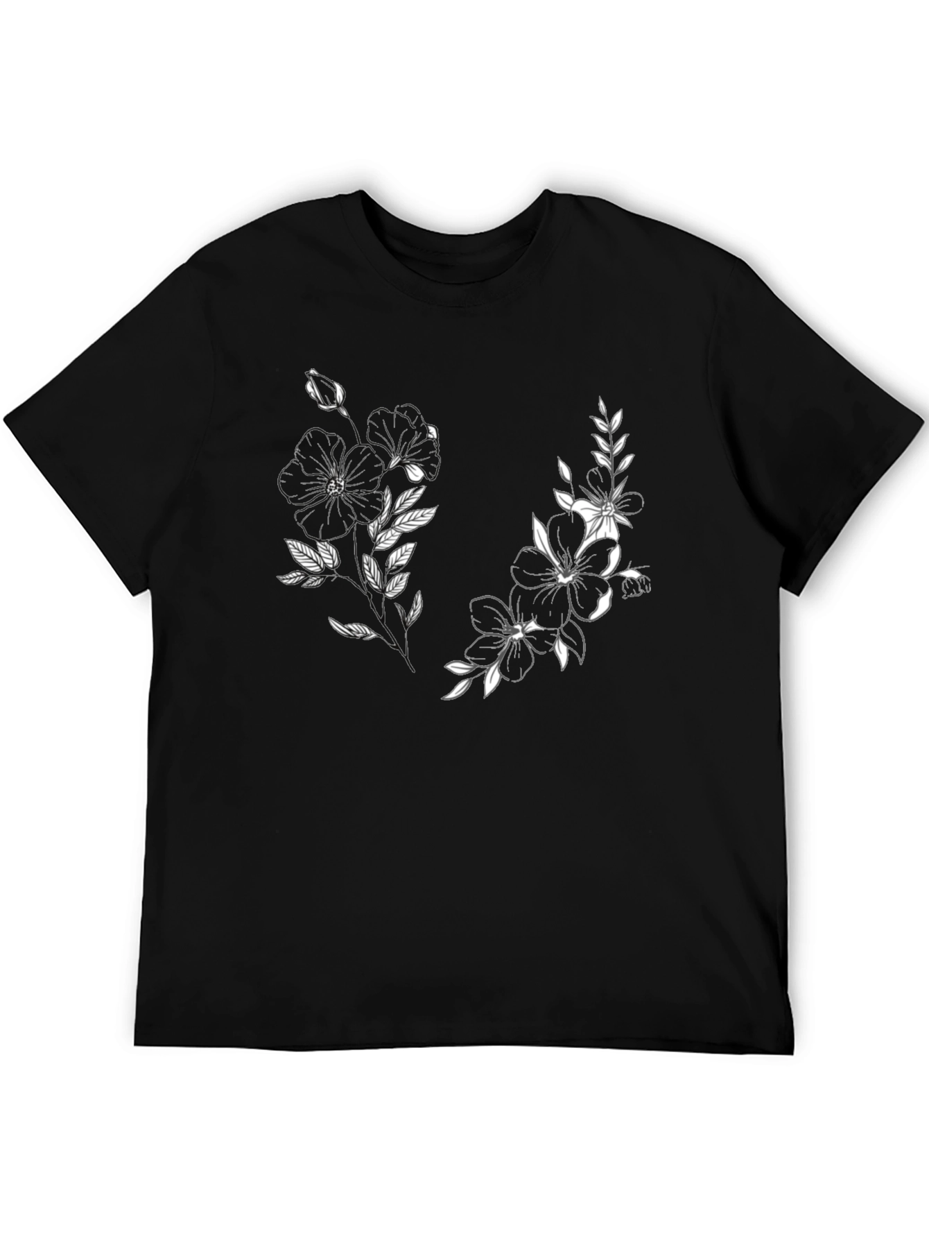 Botanical Black T-Shirt - Floral Graphic Tee