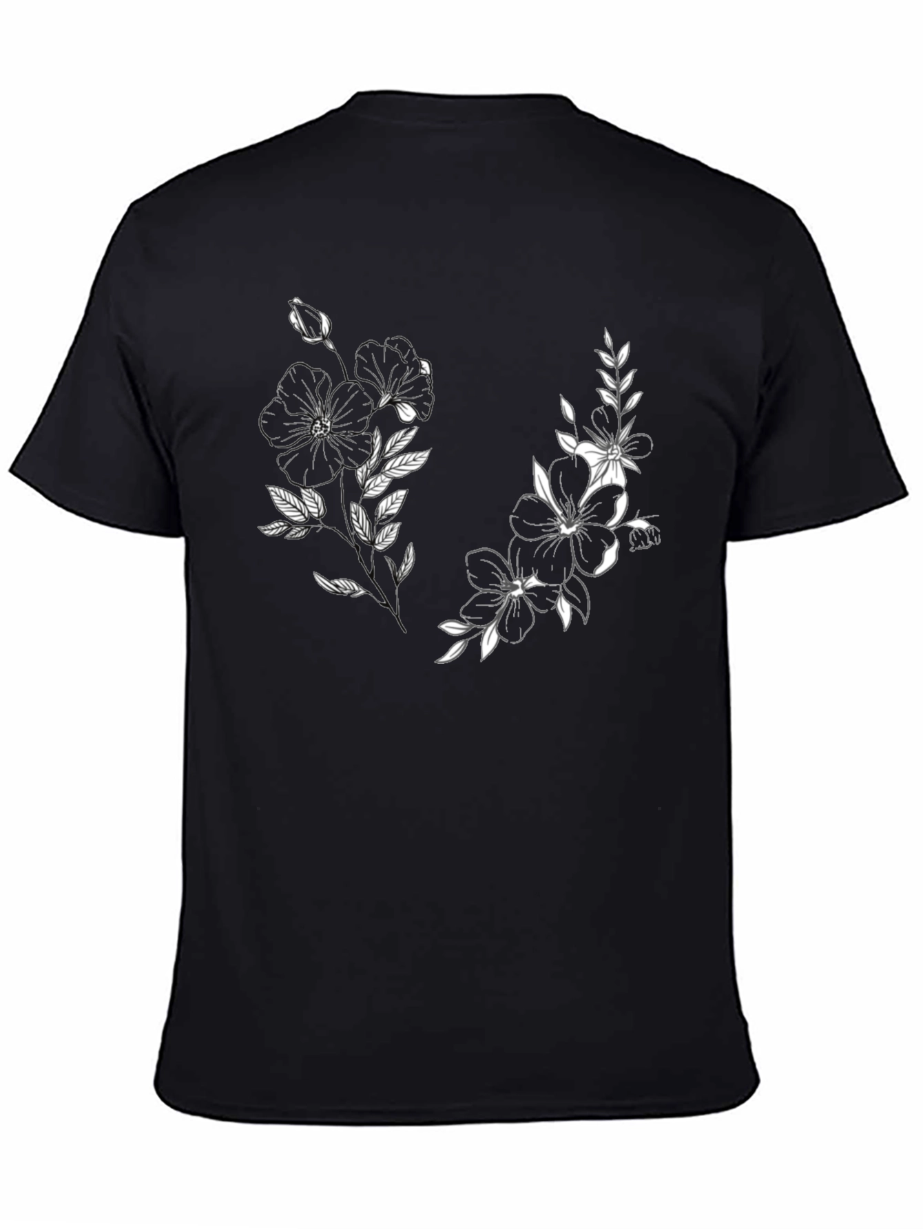 Botanical Black T-Shirt - Floral Graphic Tee