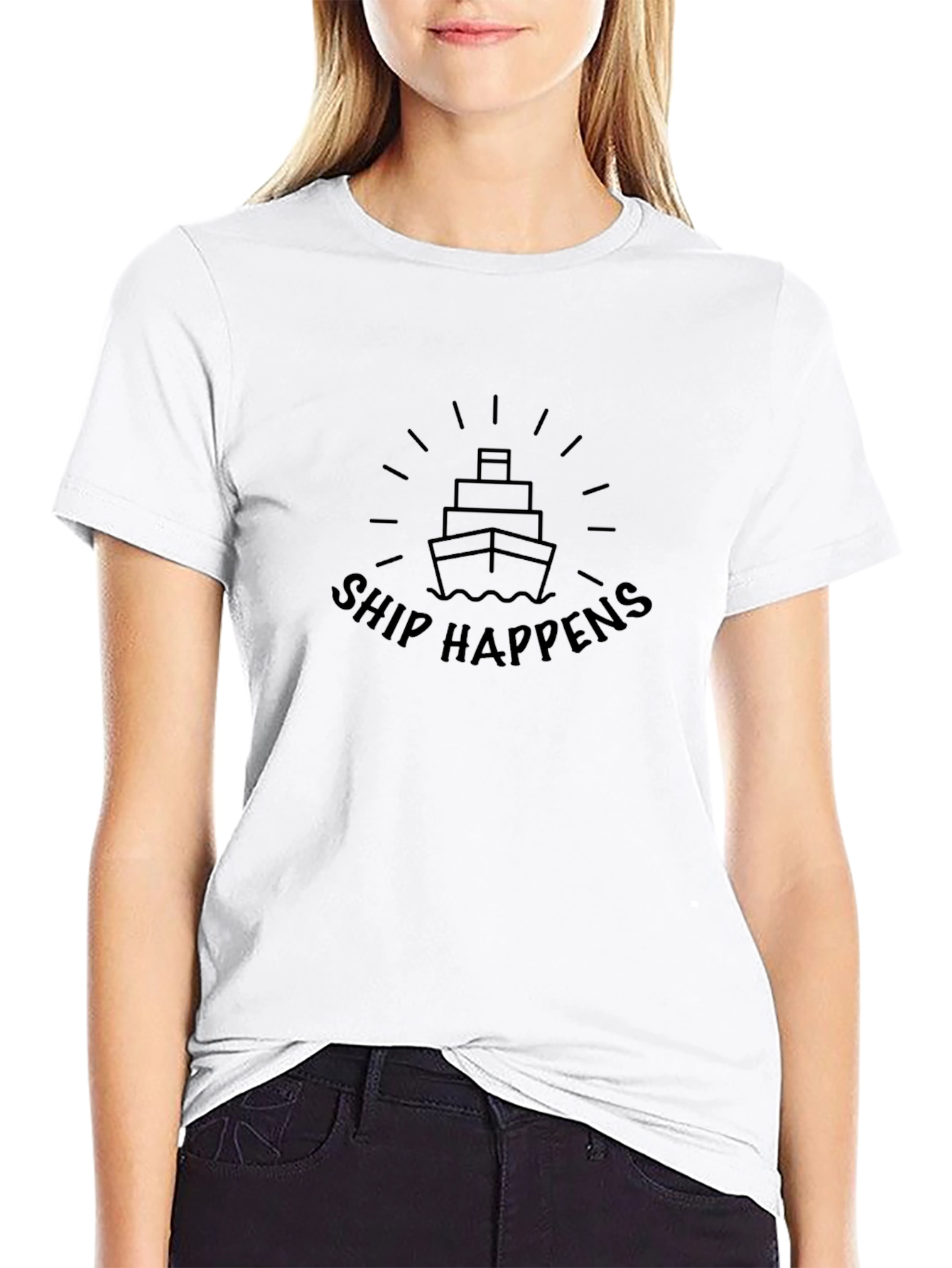 Ship Happens Black Graphic Tee