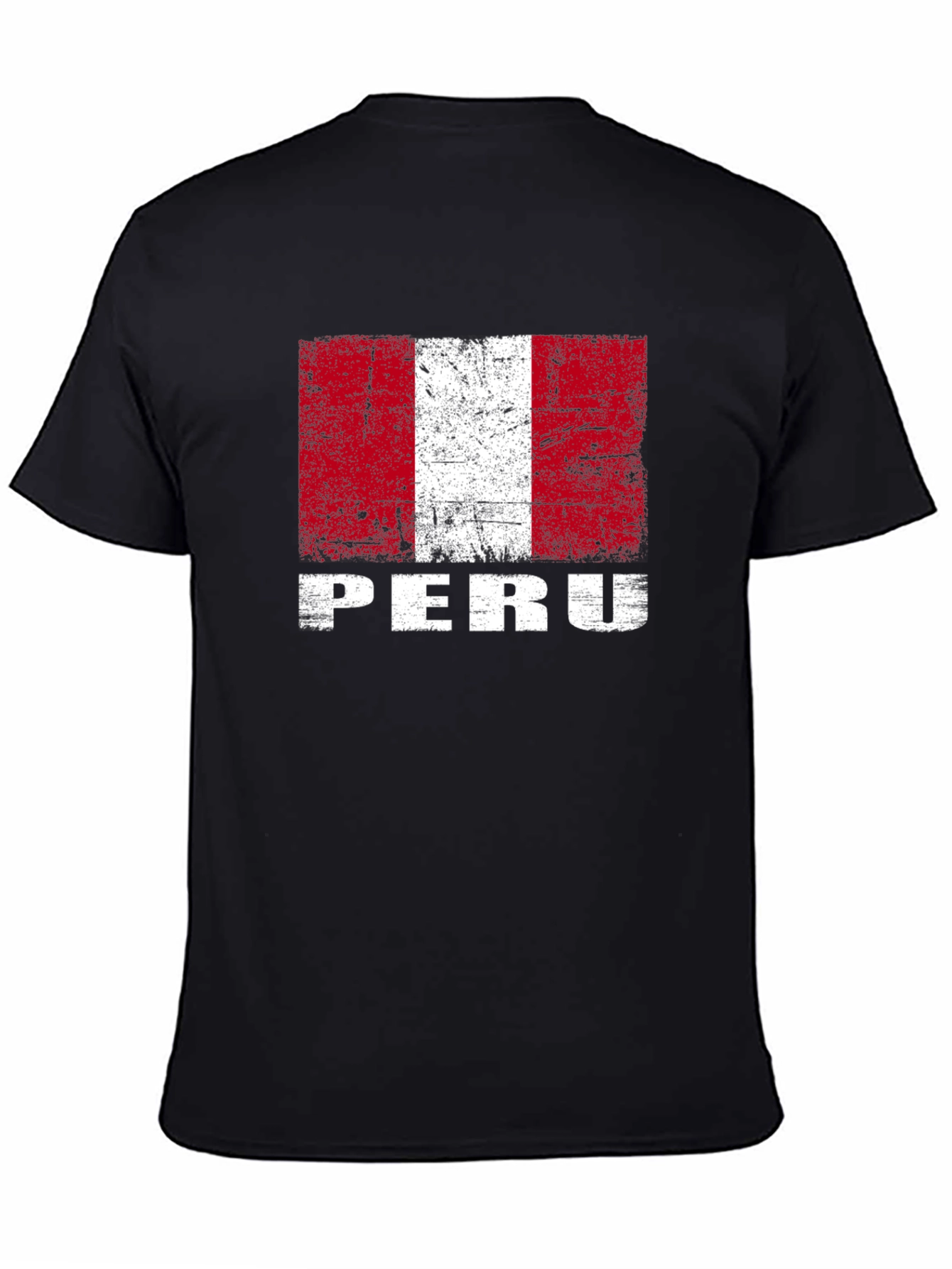 Peru Flag Graphic T-Shirt - Distressed Design