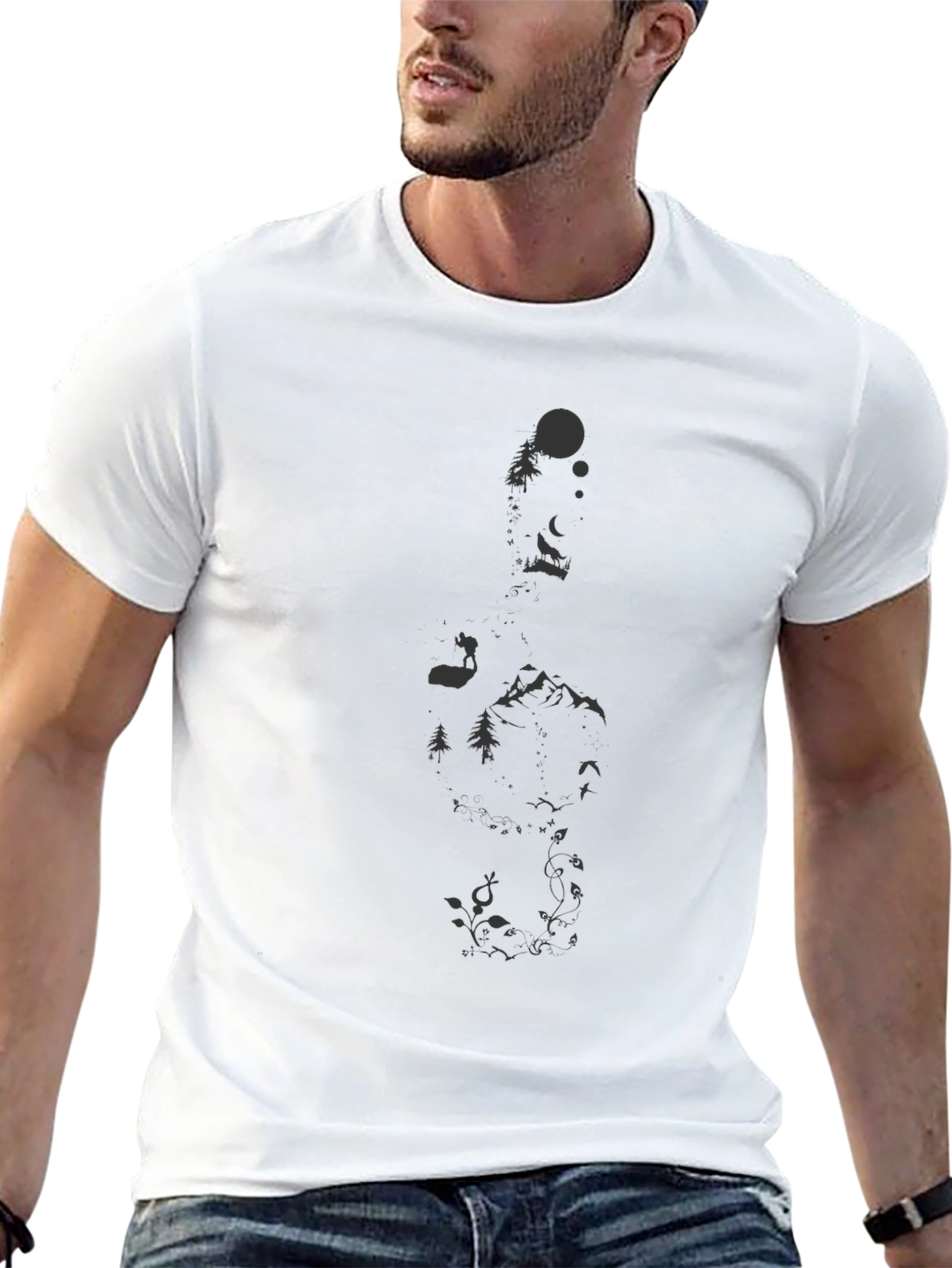Nature Graphic Black T-Shirt