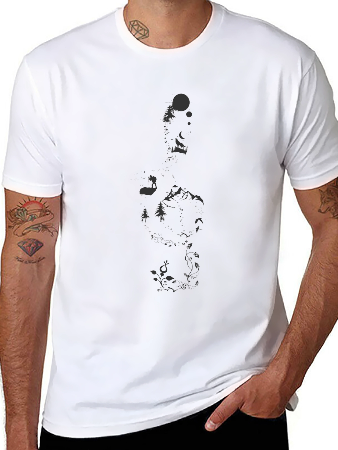 Nature Graphic Black T-Shirt