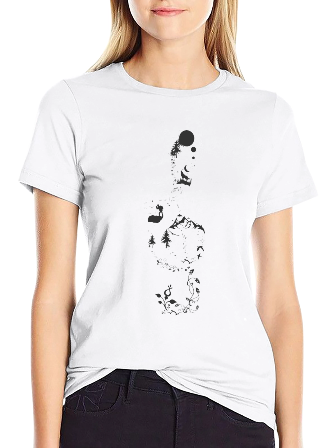 Nature Graphic Black T-Shirt