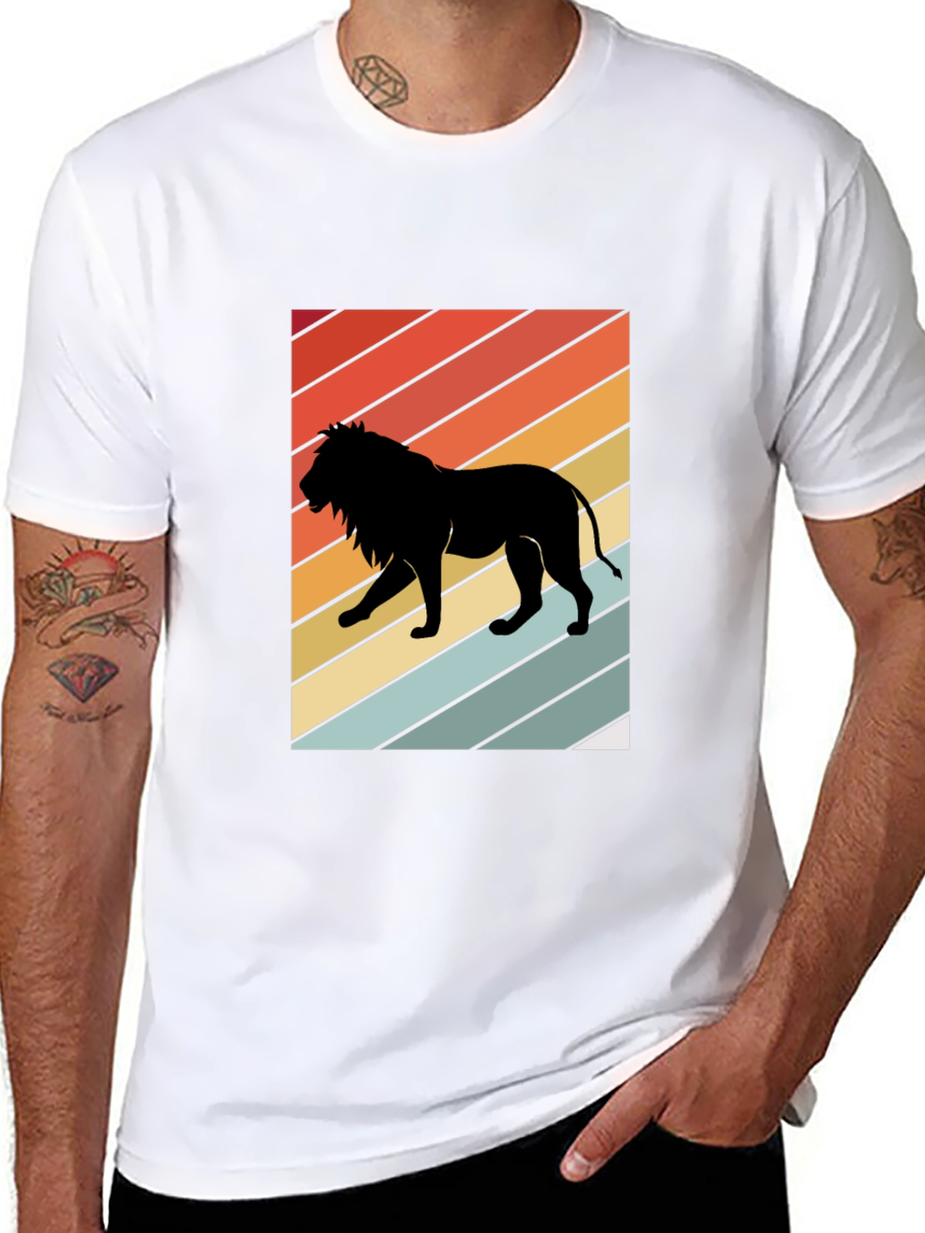Retro Lion Silhouette Graphic Tee