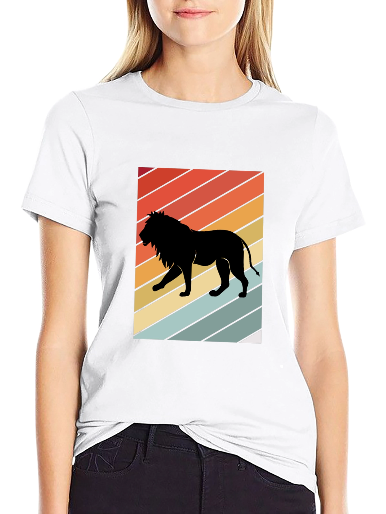 Retro Lion Silhouette Graphic Tee