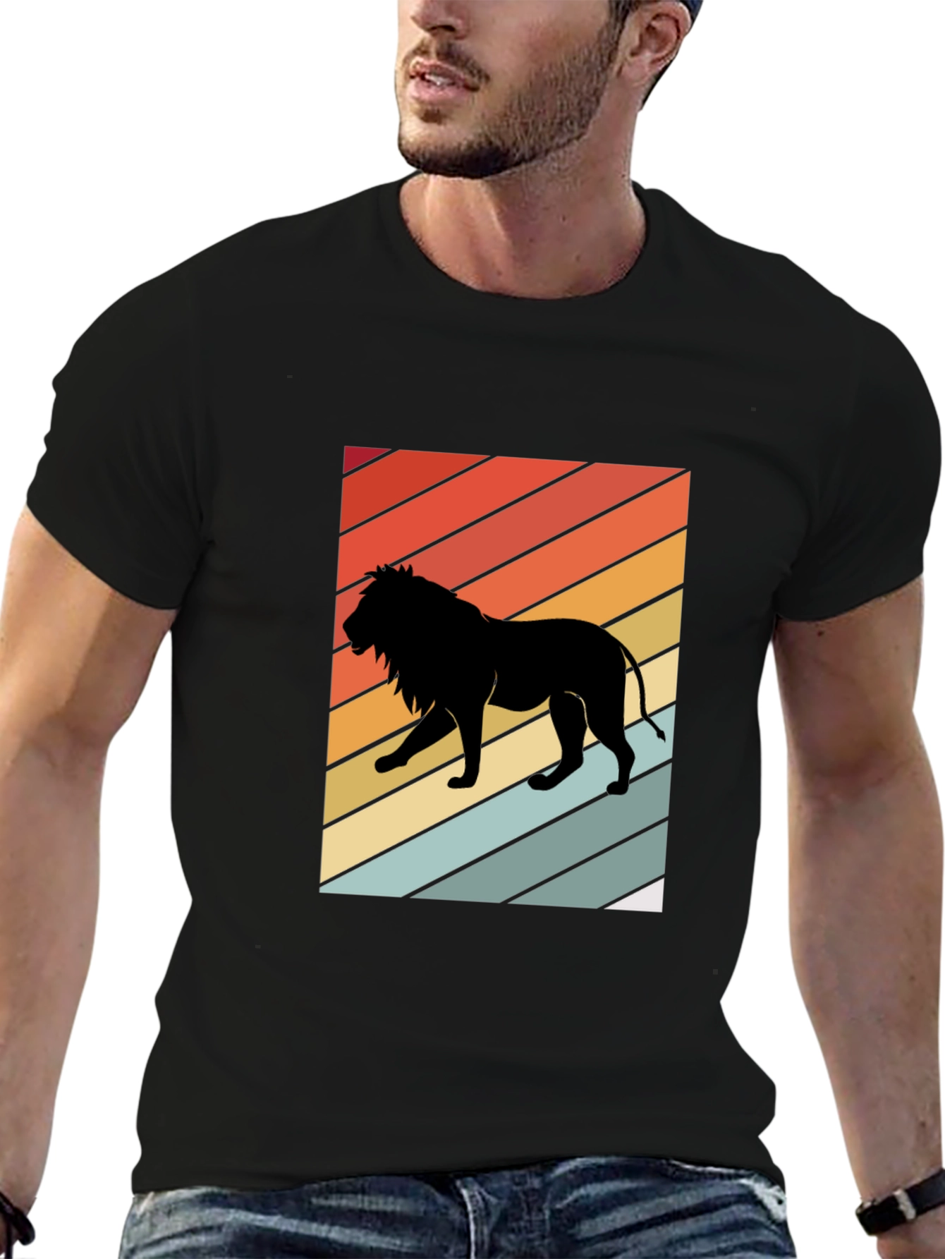 Retro Lion Silhouette Graphic Tee