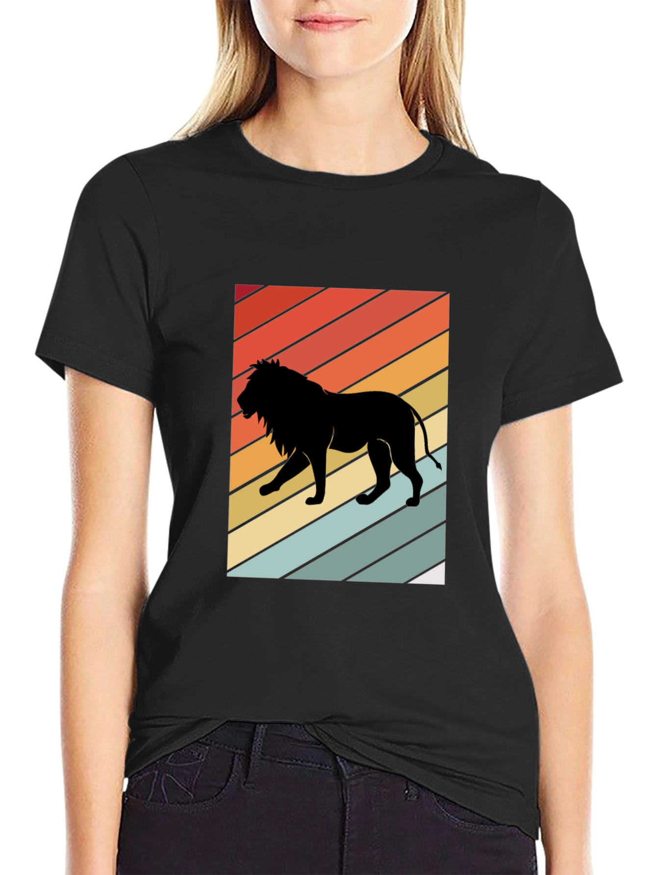 Retro Lion Silhouette Graphic Tee