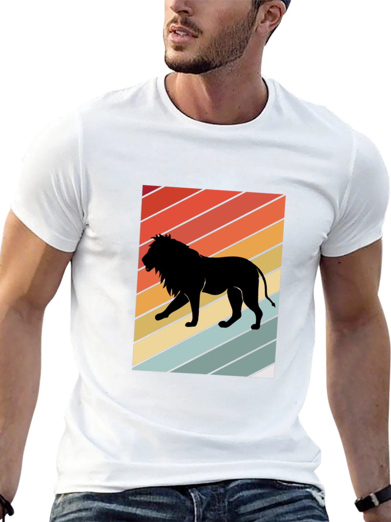 Retro Lion Silhouette Graphic Tee