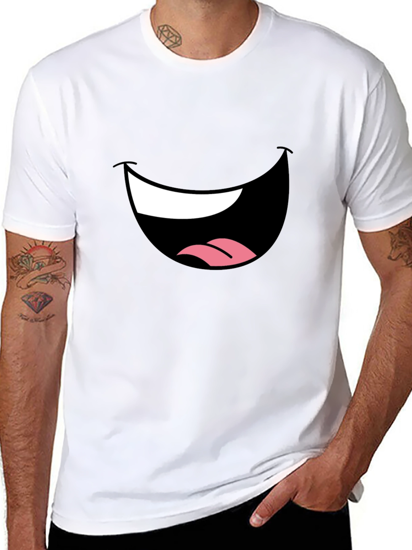 Funny Face Graphic Black T-Shirt