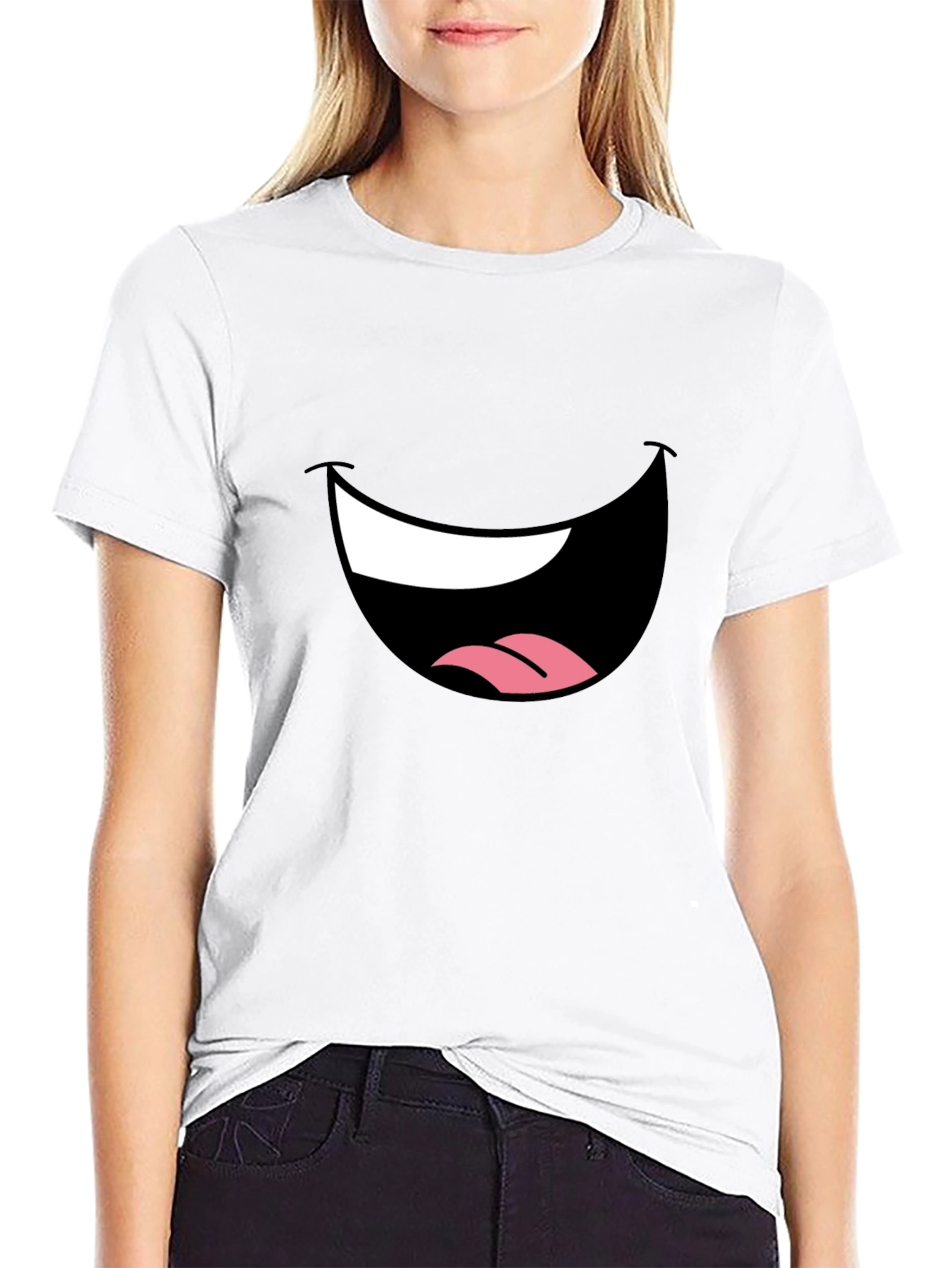 Funny Face Graphic Black T-Shirt