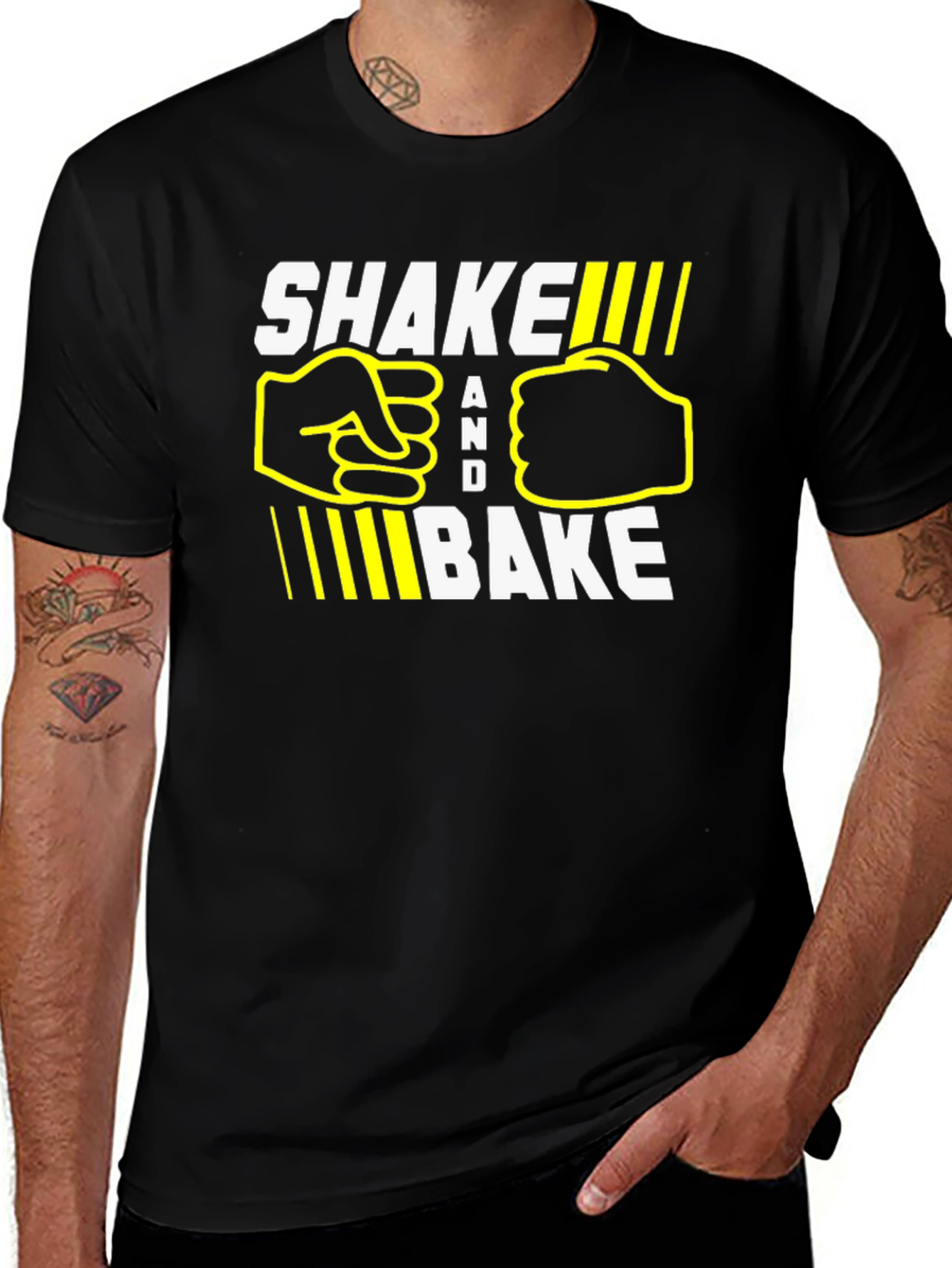 Shake and Bake Graphic Tee - Casual Black T-Shirt