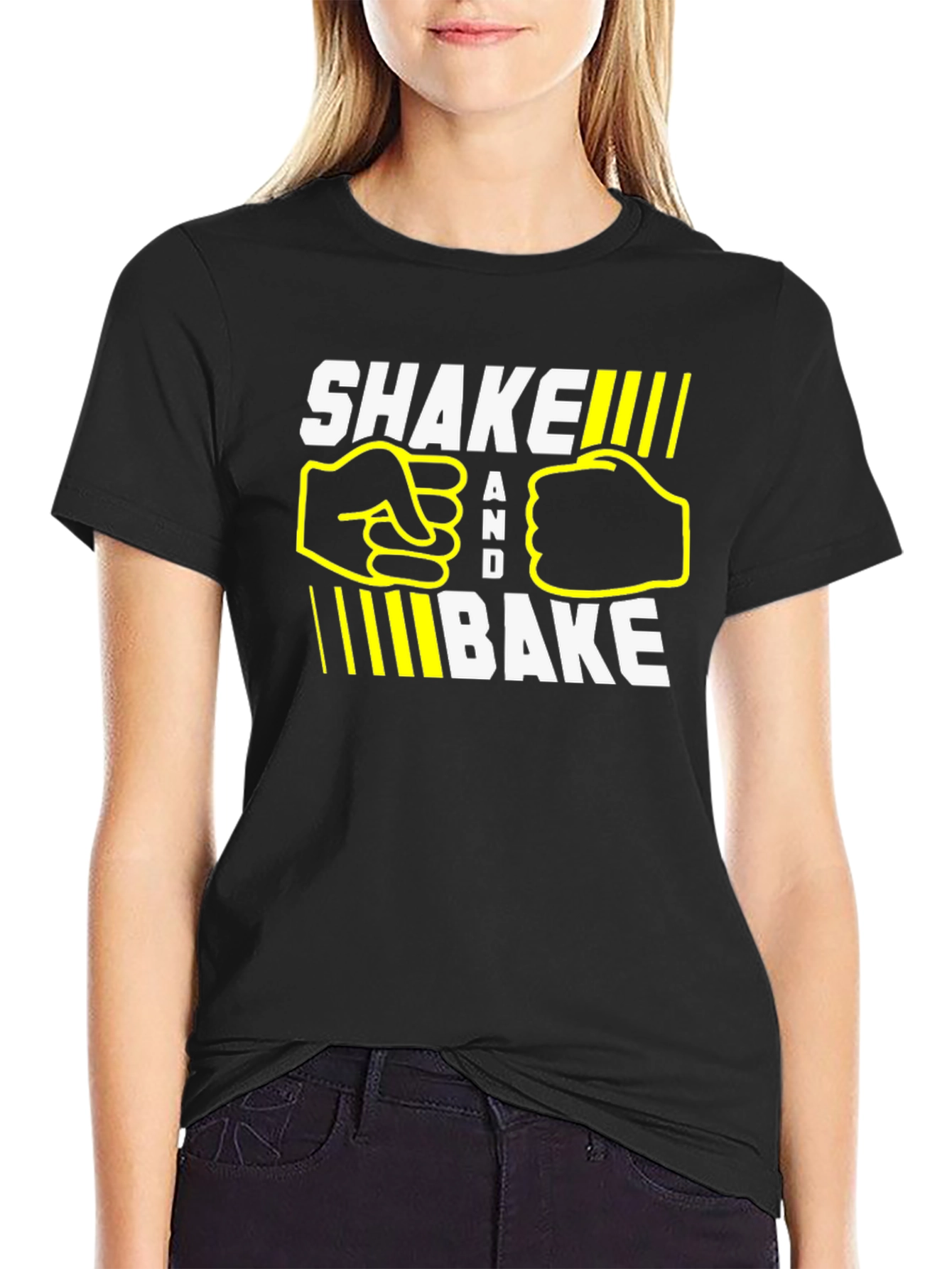 Shake and Bake Graphic Tee - Casual Black T-Shirt