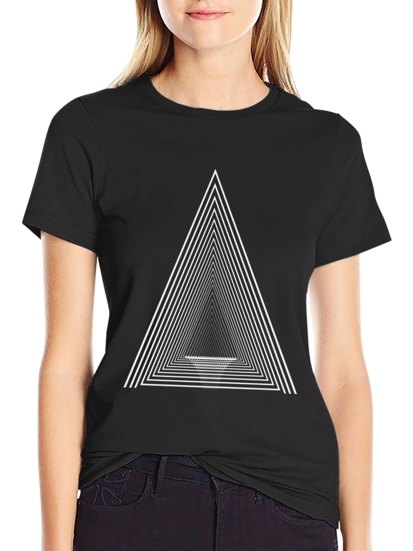 Geometric Triangle T-Shirt - Modern Minimalist Design