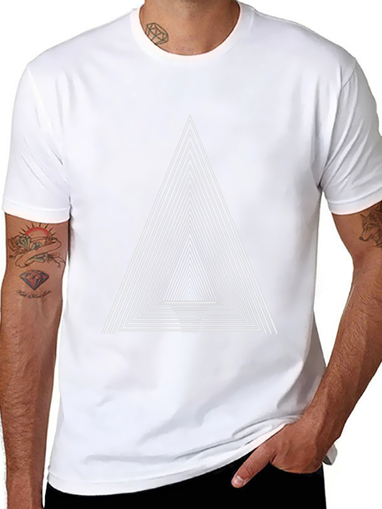 Geometric Triangle T-Shirt - Modern Minimalist Design
