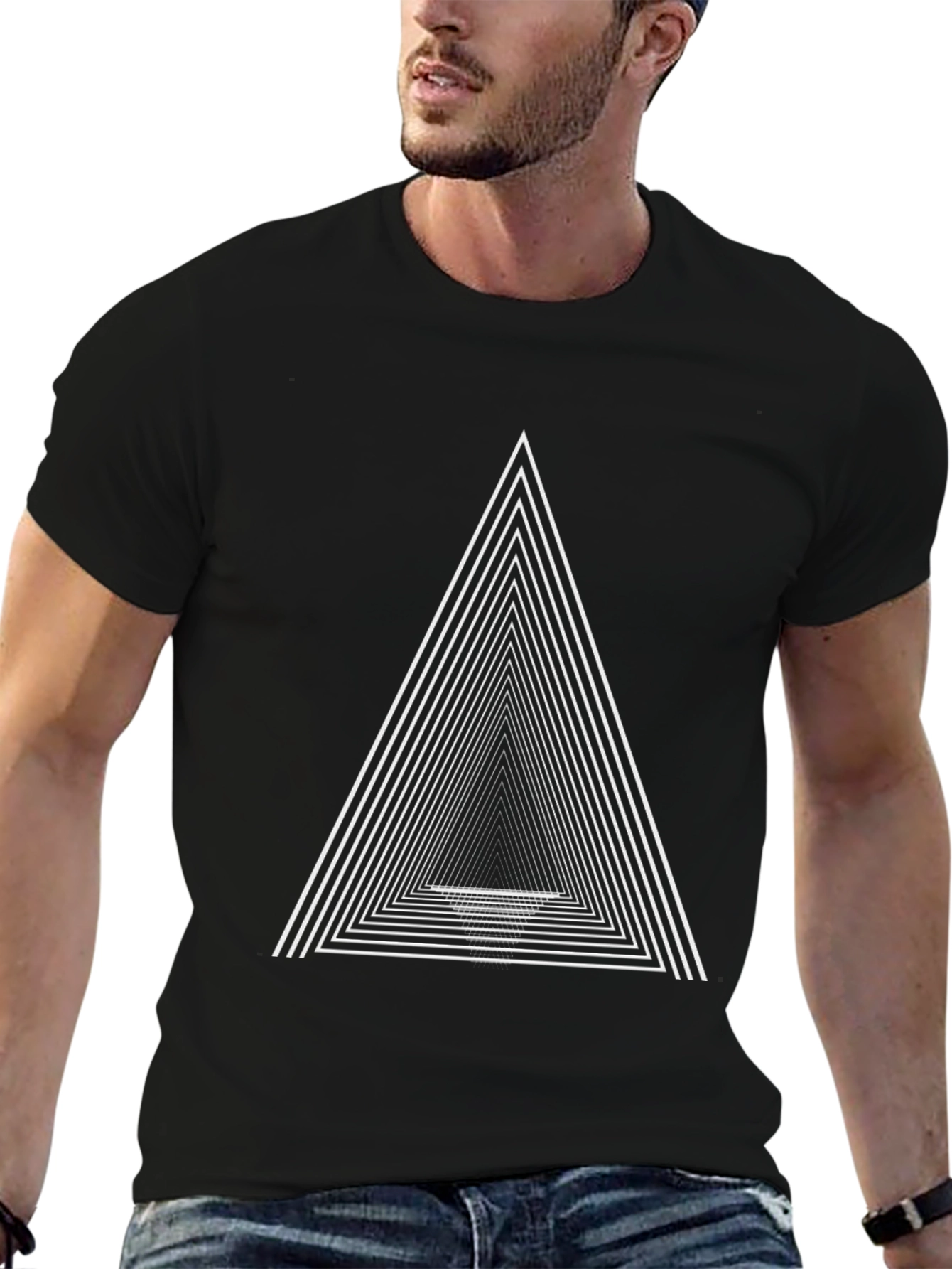 Geometric Triangle T-Shirt - Modern Minimalist Design