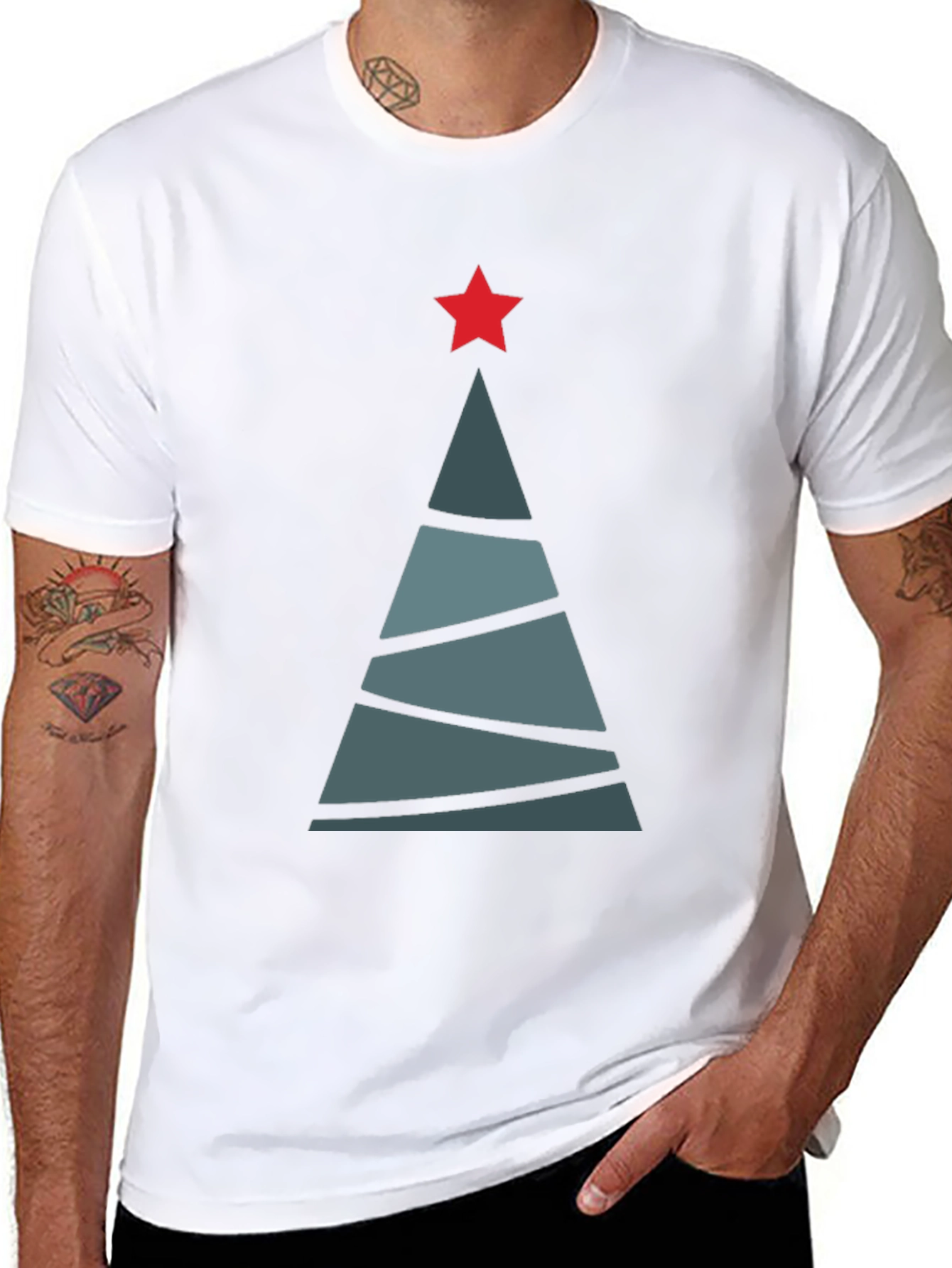Geometric Christmas Tree Graphic Tee