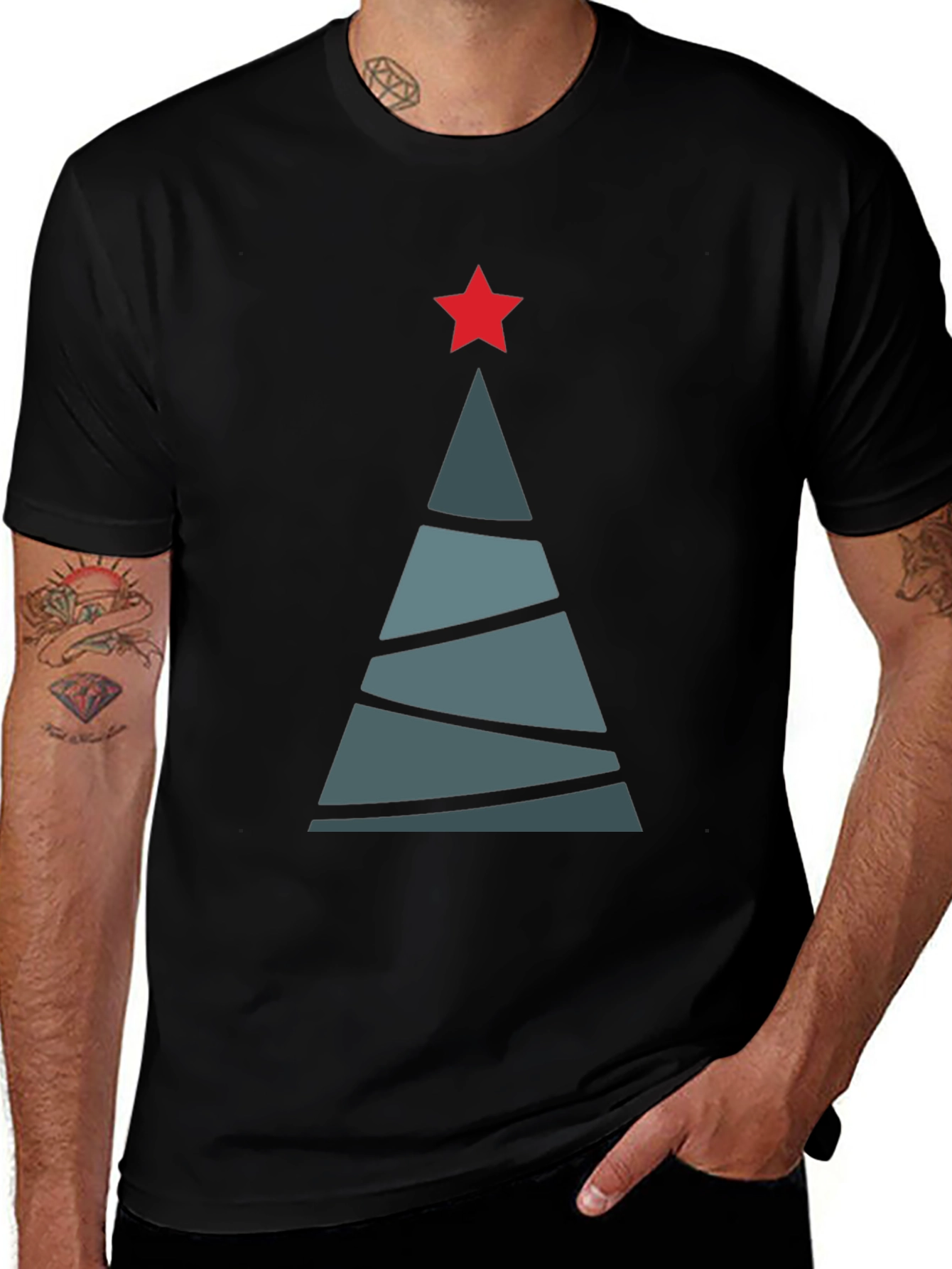 Geometric Christmas Tree Graphic Tee