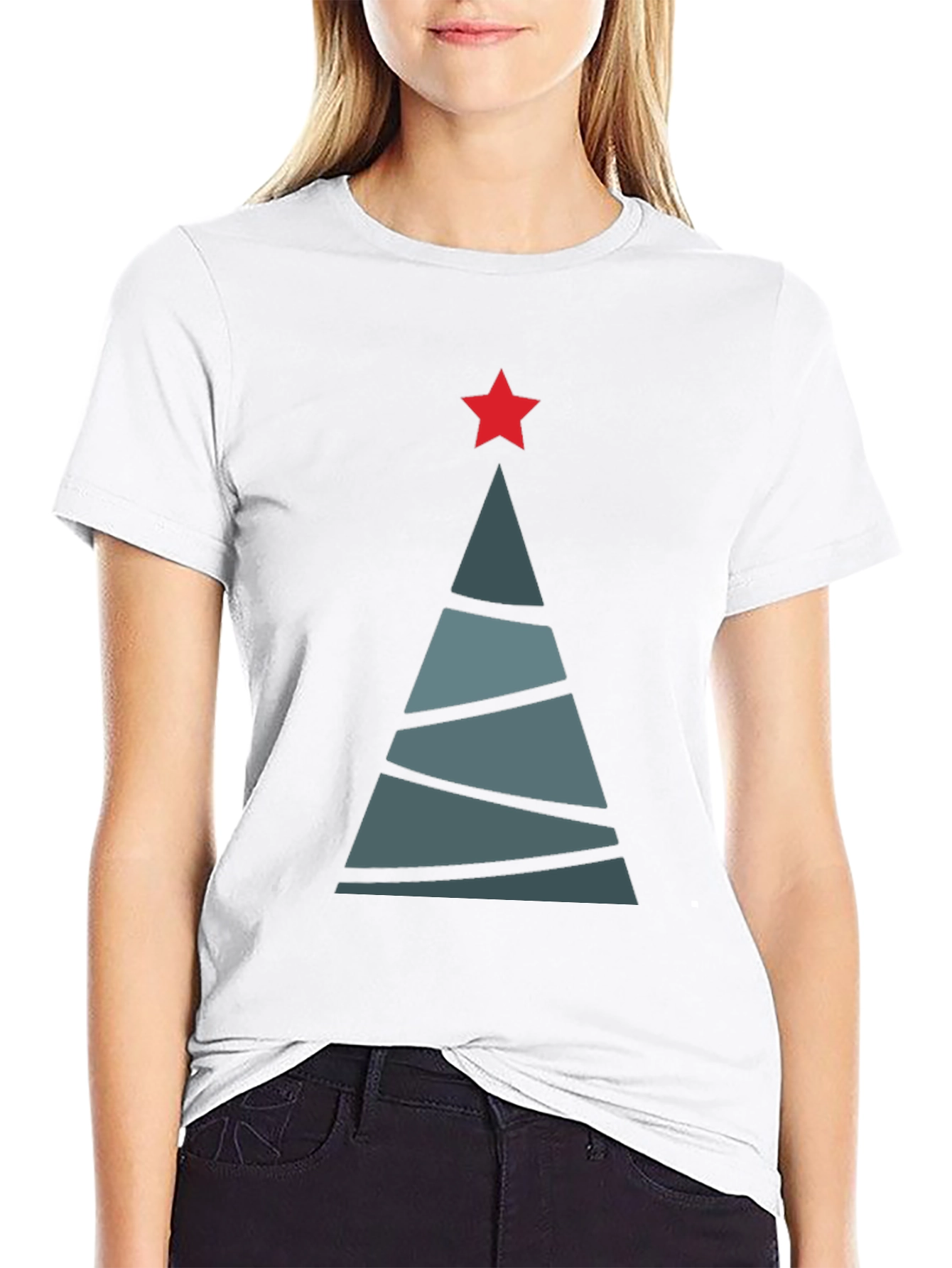 Geometric Christmas Tree Graphic Tee